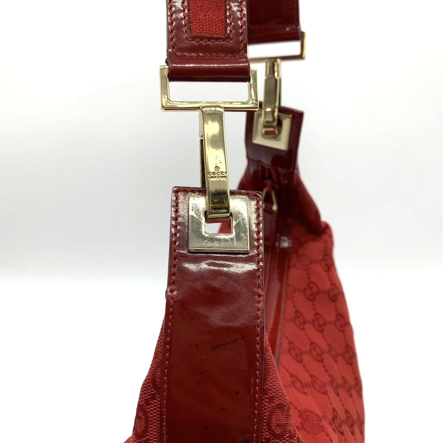 Gucci Red Color Gg Canvas Shoulder Bag
