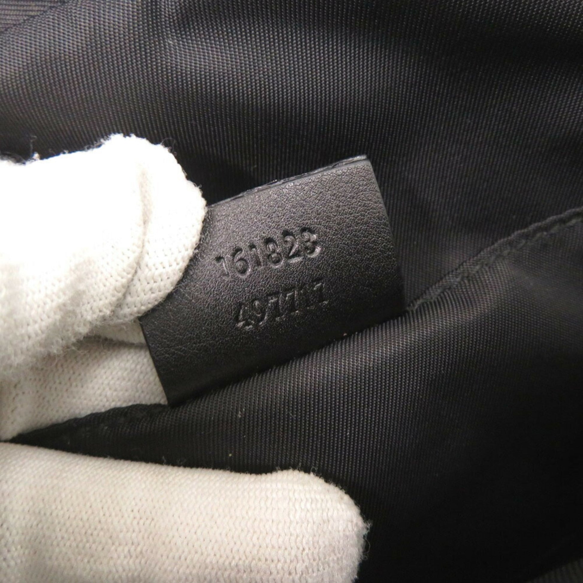 Gucci Black Nylon Gg Leather Fanny Pack Shoulder Bag