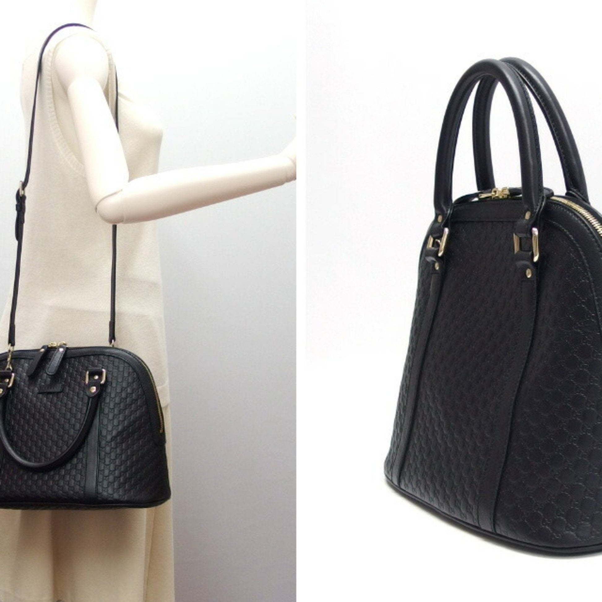 Gucci Microguccissima Black Leather Handbag Shoulder Bag