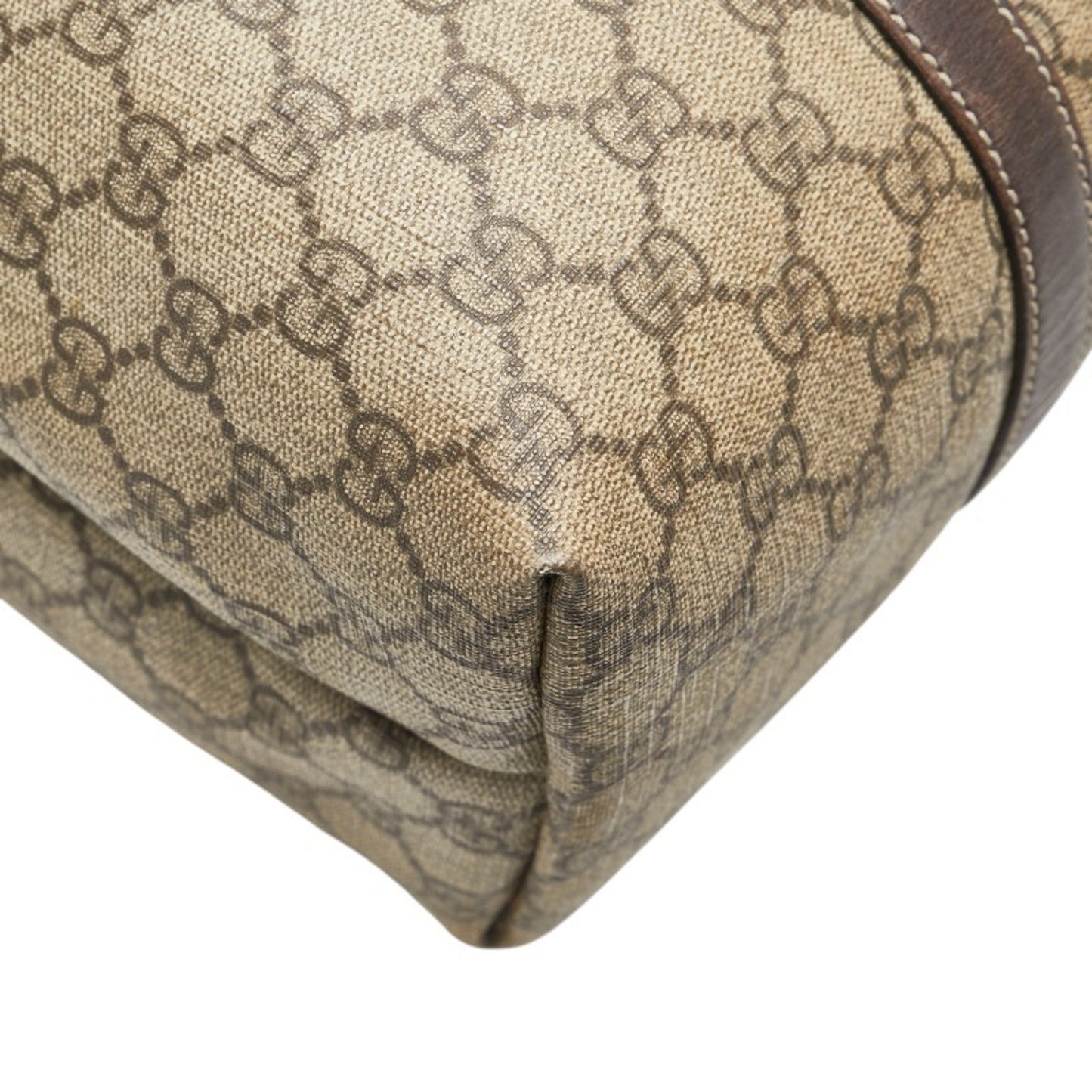 Gucci Beige Brown Pvc Leather Shoulder Bag Tote Bag