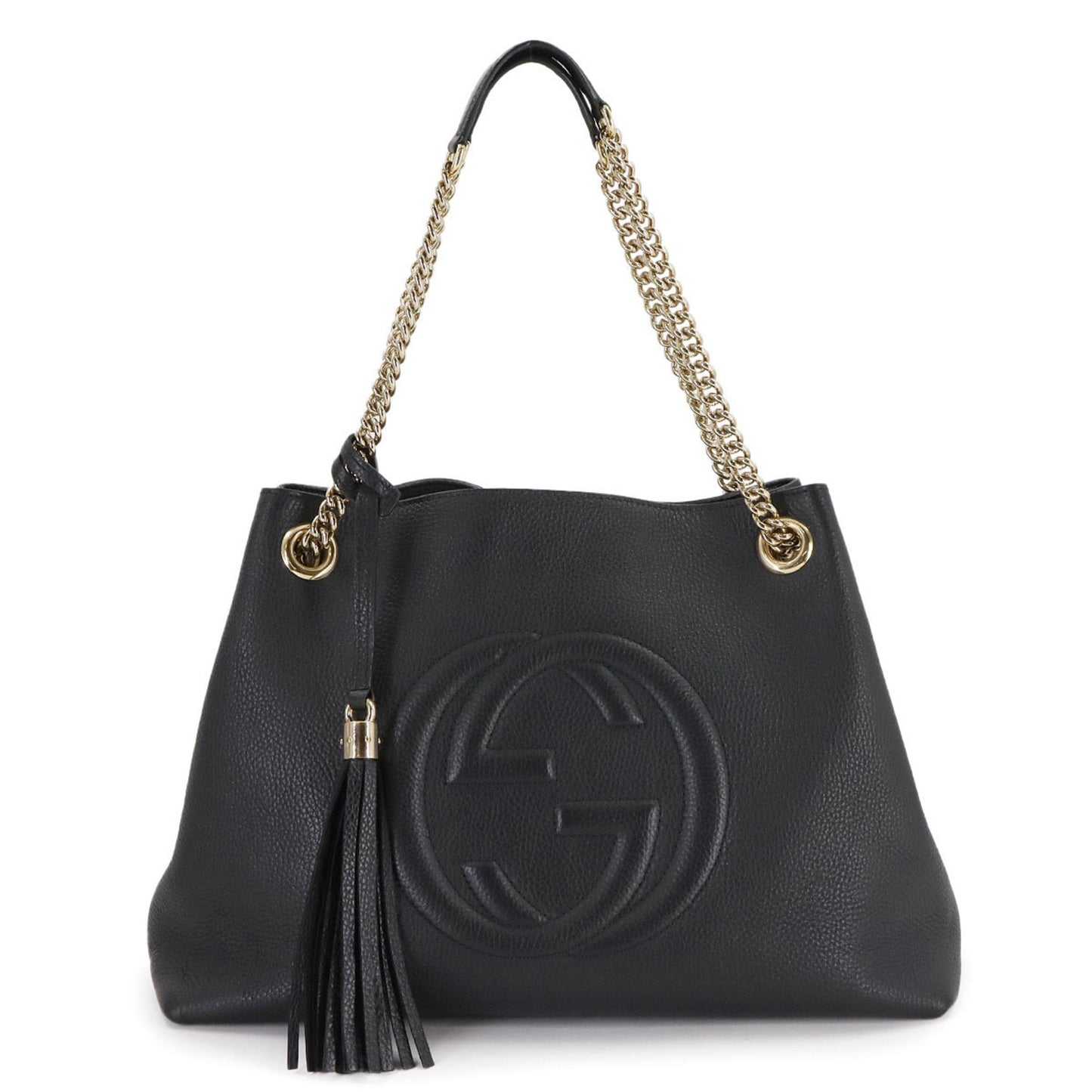 Gucci Black Leather Tote Bag