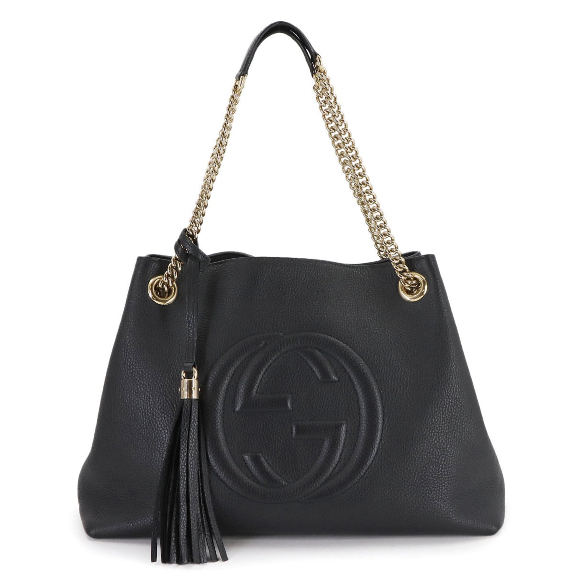 Gucci Black Leather Tote Bag