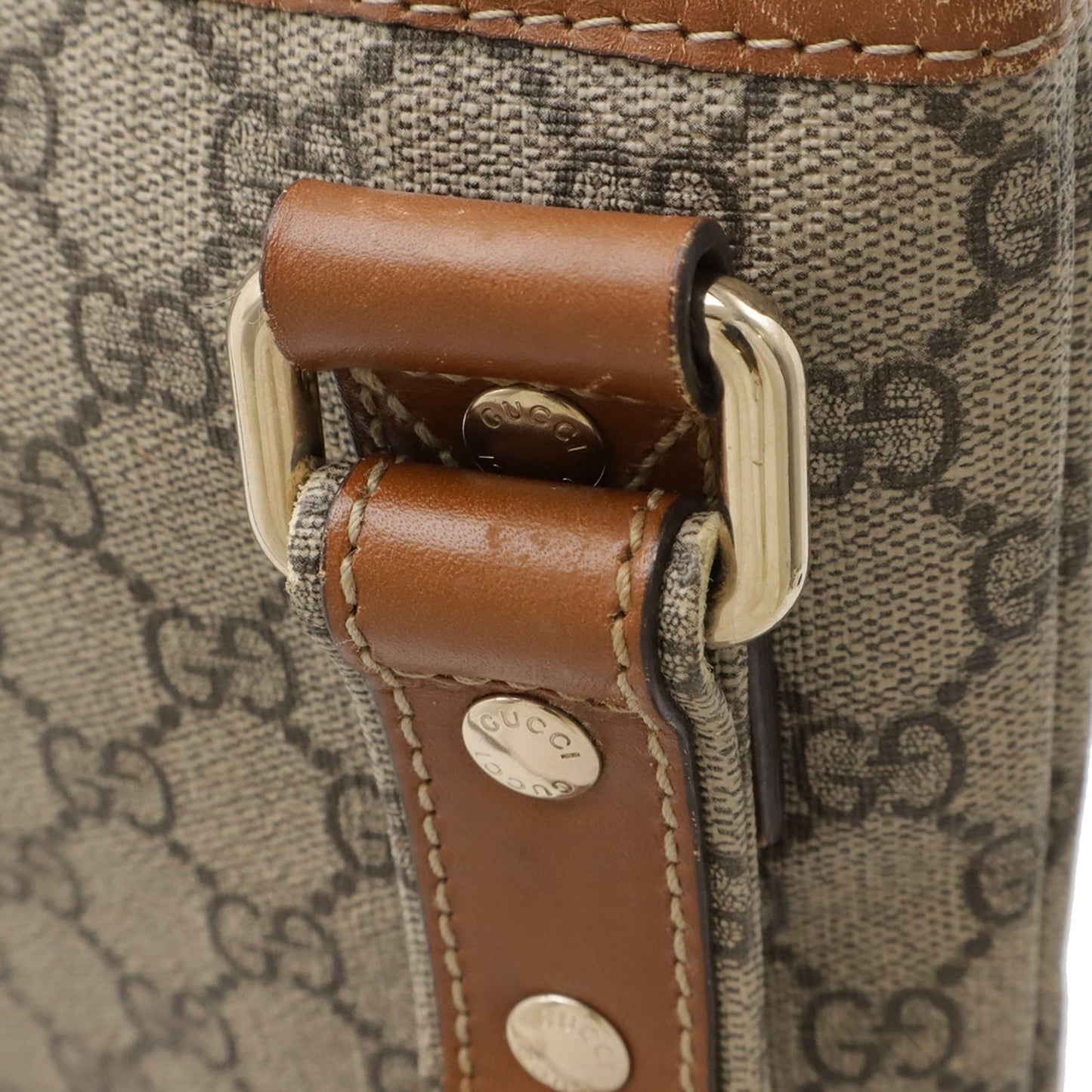 Gucci Beige Brown Brown Khaki Gg Supreme Shoulder Bag