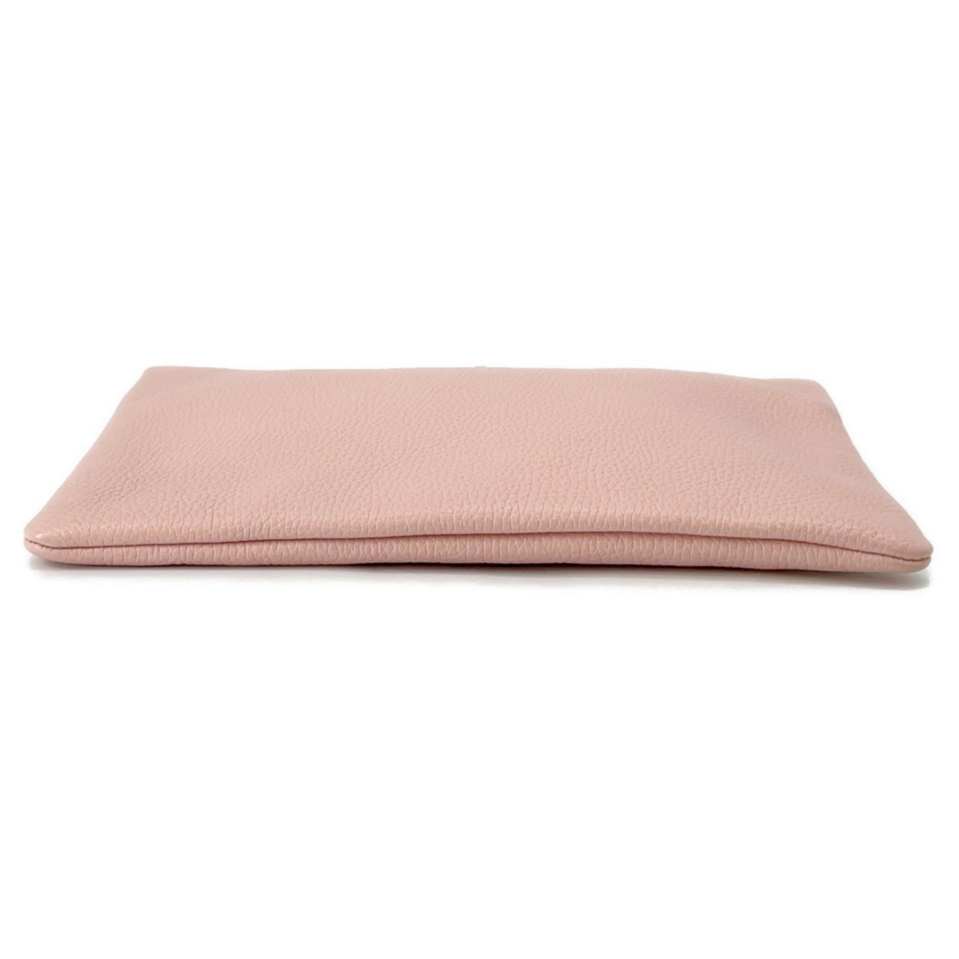 Gucci Brown Pink Leather Clutch Bag