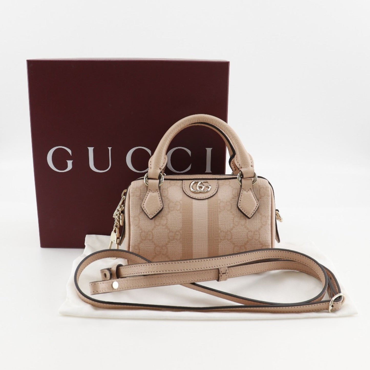 Gucci Ophidia Dusty Pink Gg Supreme Handbag