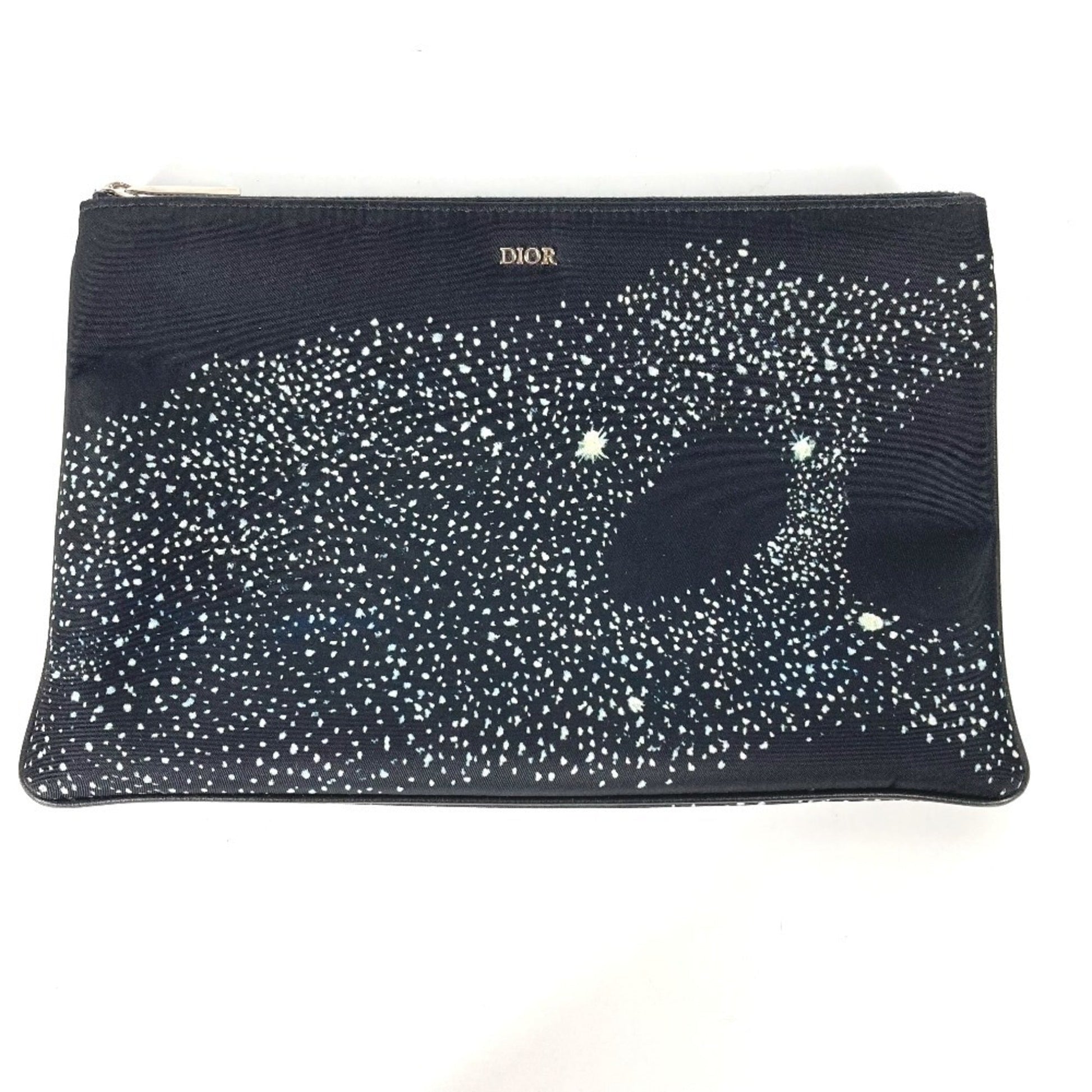 Dior Handbag Christian Clutch Bag Pouch Nylon Black