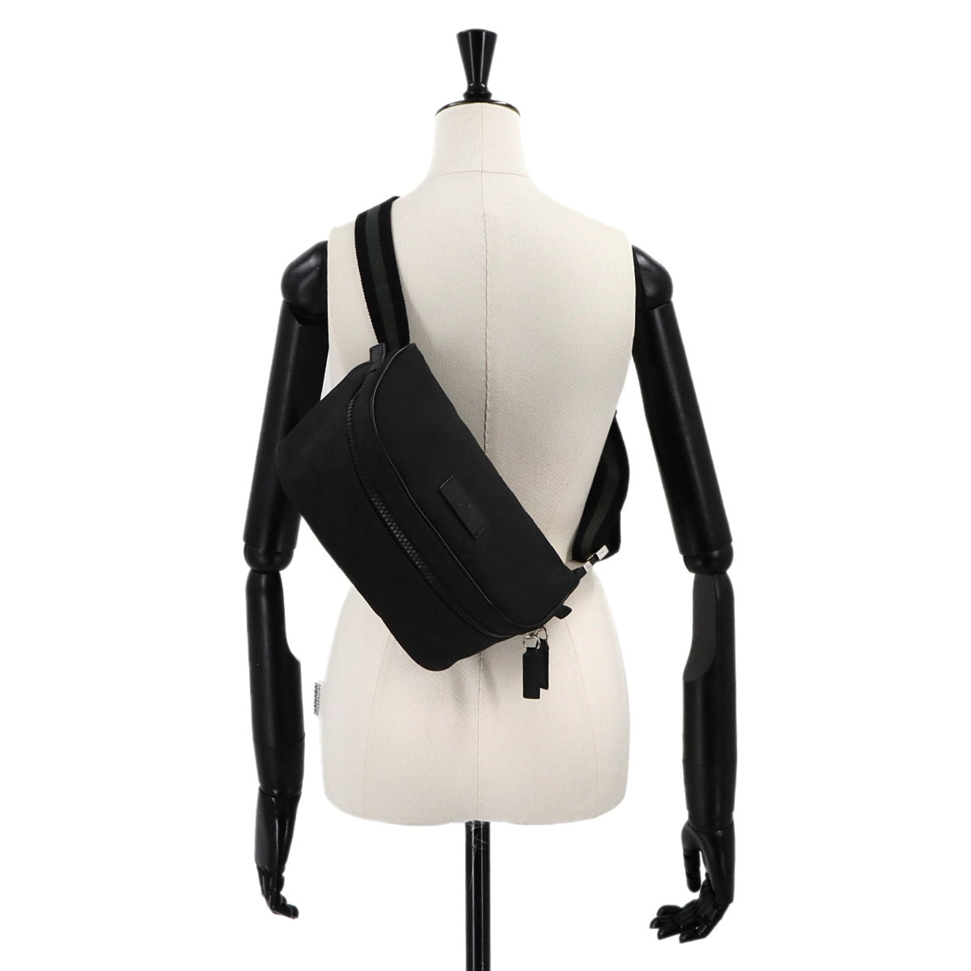 Gucci Black Nylon Leather Fanny Pack Sling Bag