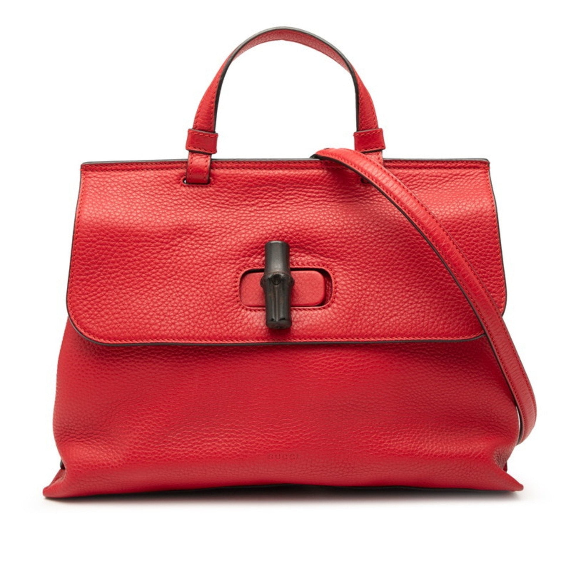 Gucci Red Color Leather Handbag Shoulder Bag