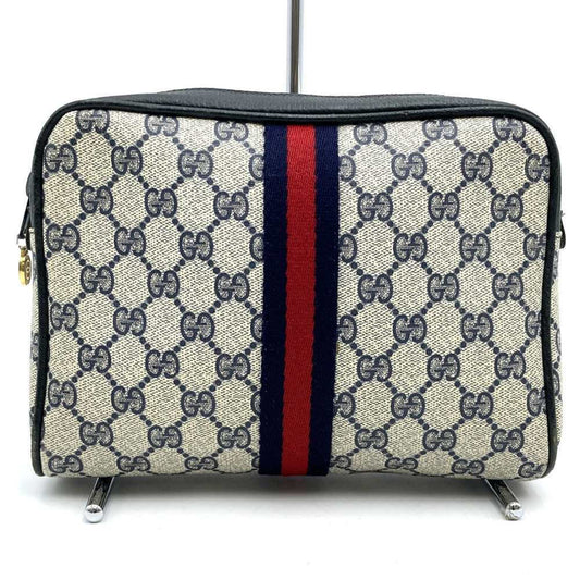 Gucci Navy Gg Supreme Clutch Bag Pouch
