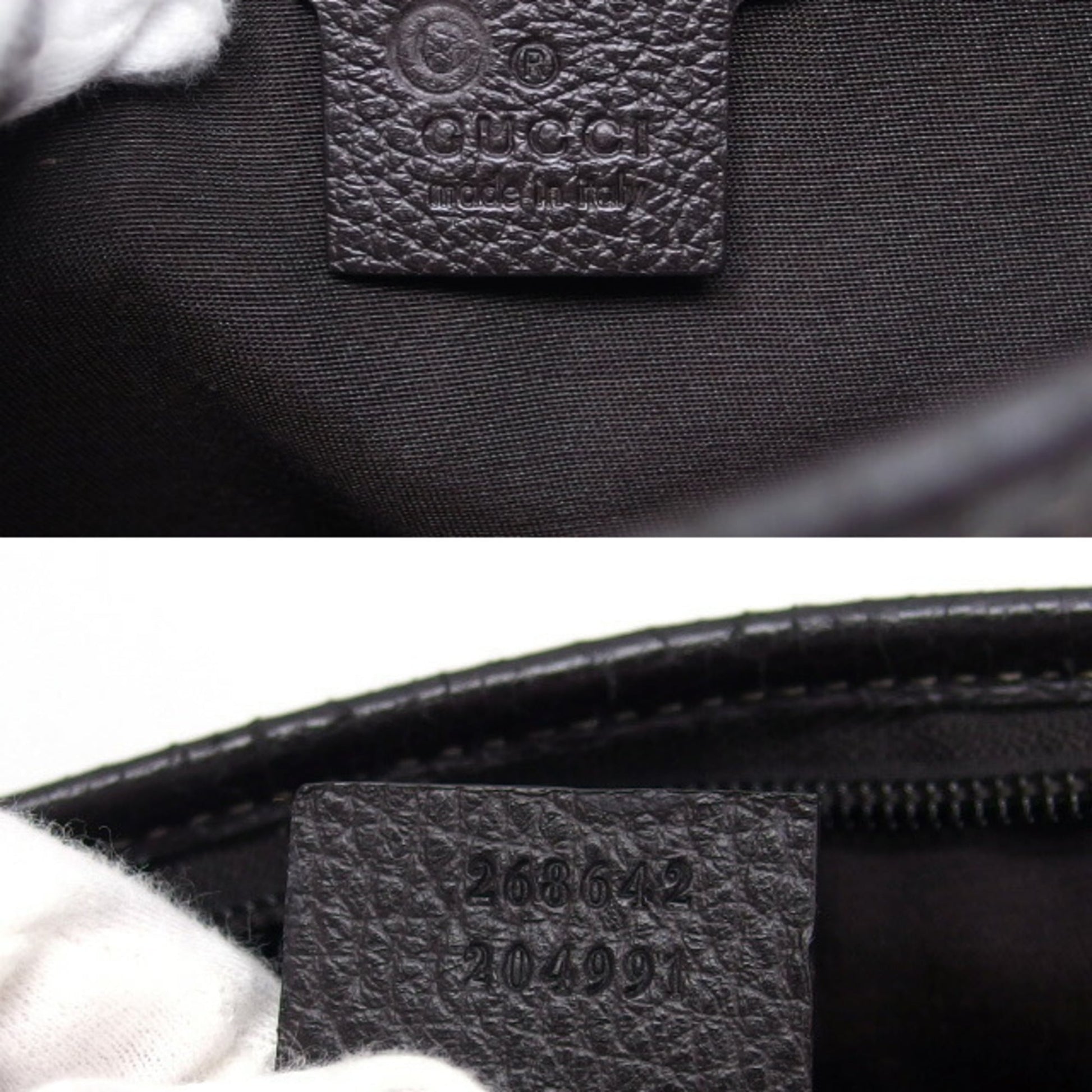 Gucci Beige Dark Brown Coated Canvas Leather Shoulder Bag