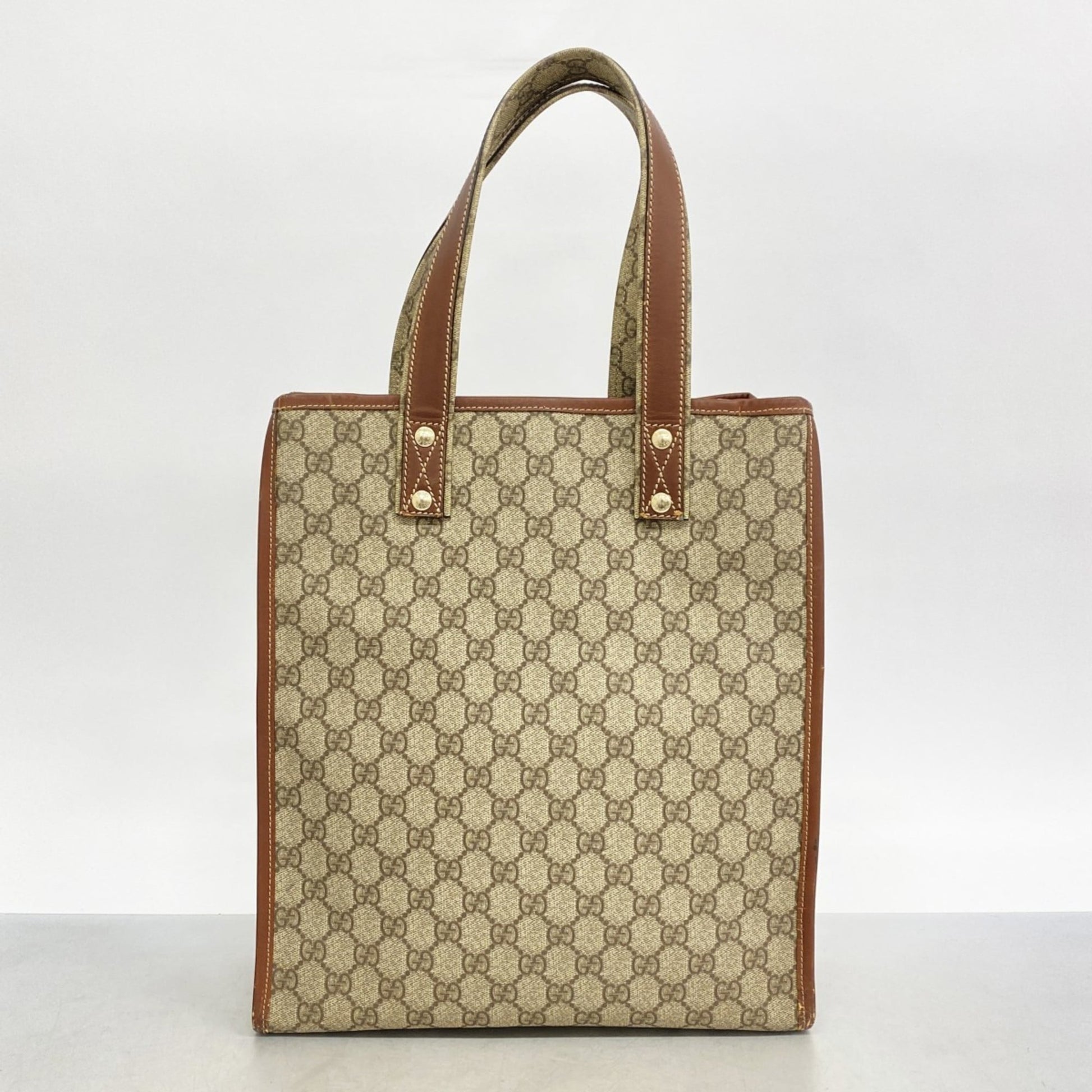 Gucci Beige Brown Pvc Tote Bag