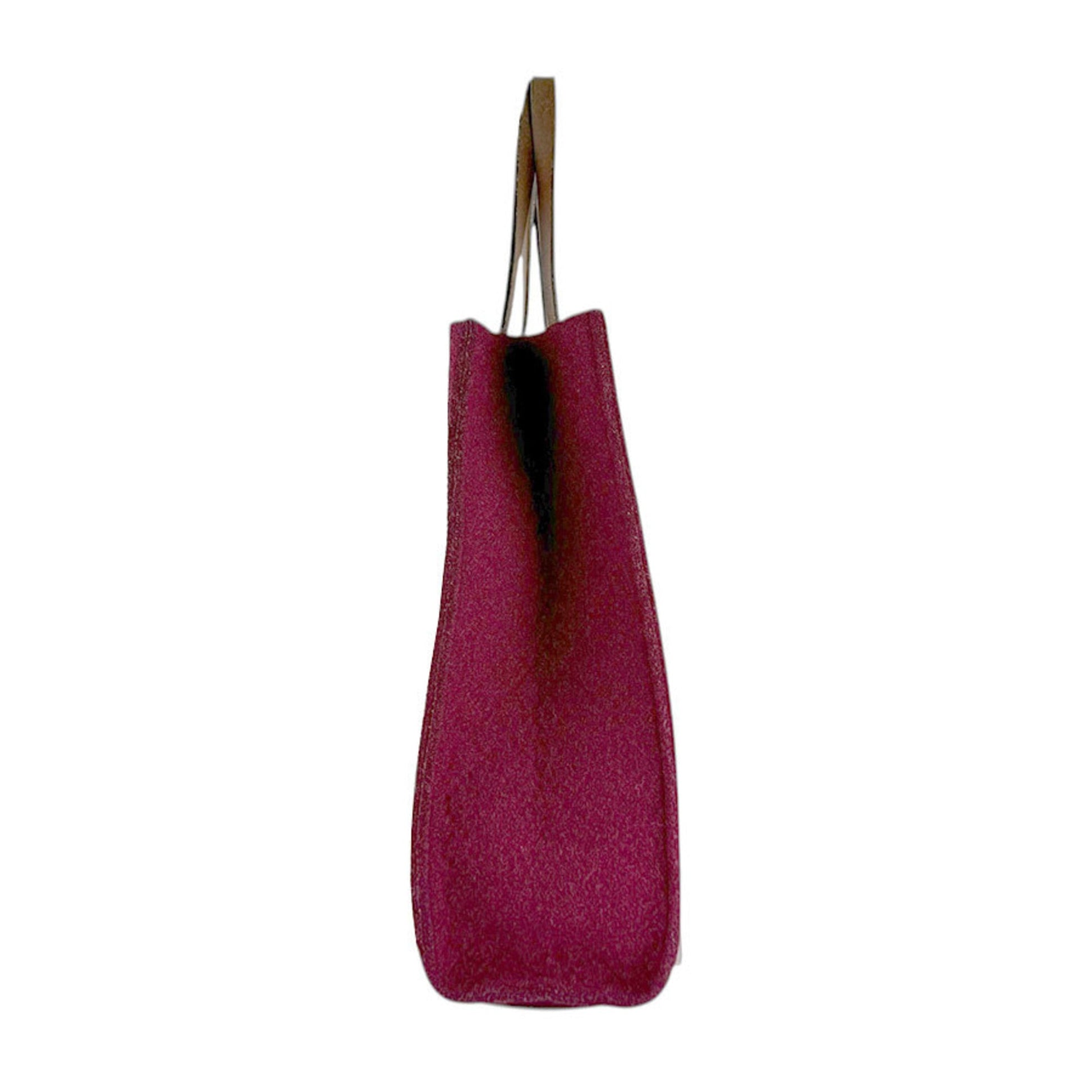 Gucci Bordeaux Brown Felt Leather Handbag