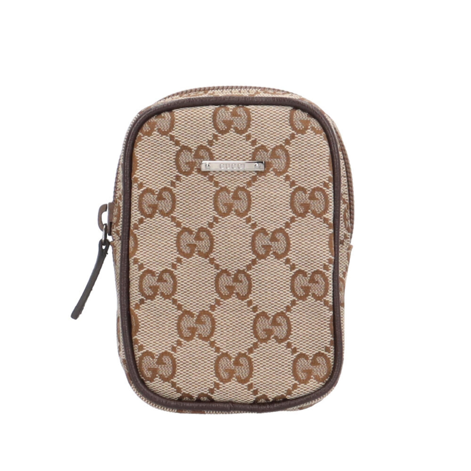 Gucci Beige Brown Gg Canvas Pouch