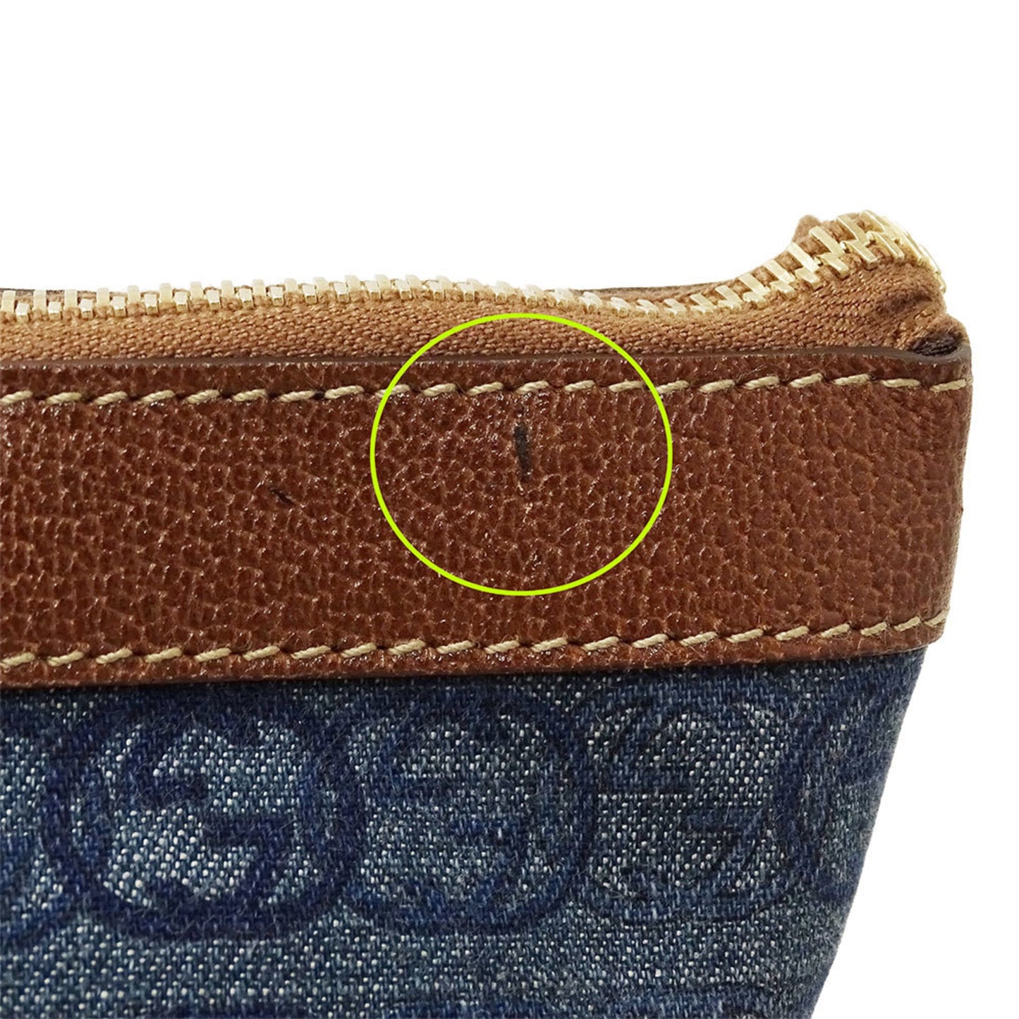 Gucci Blue Brown Denim Tote Bag