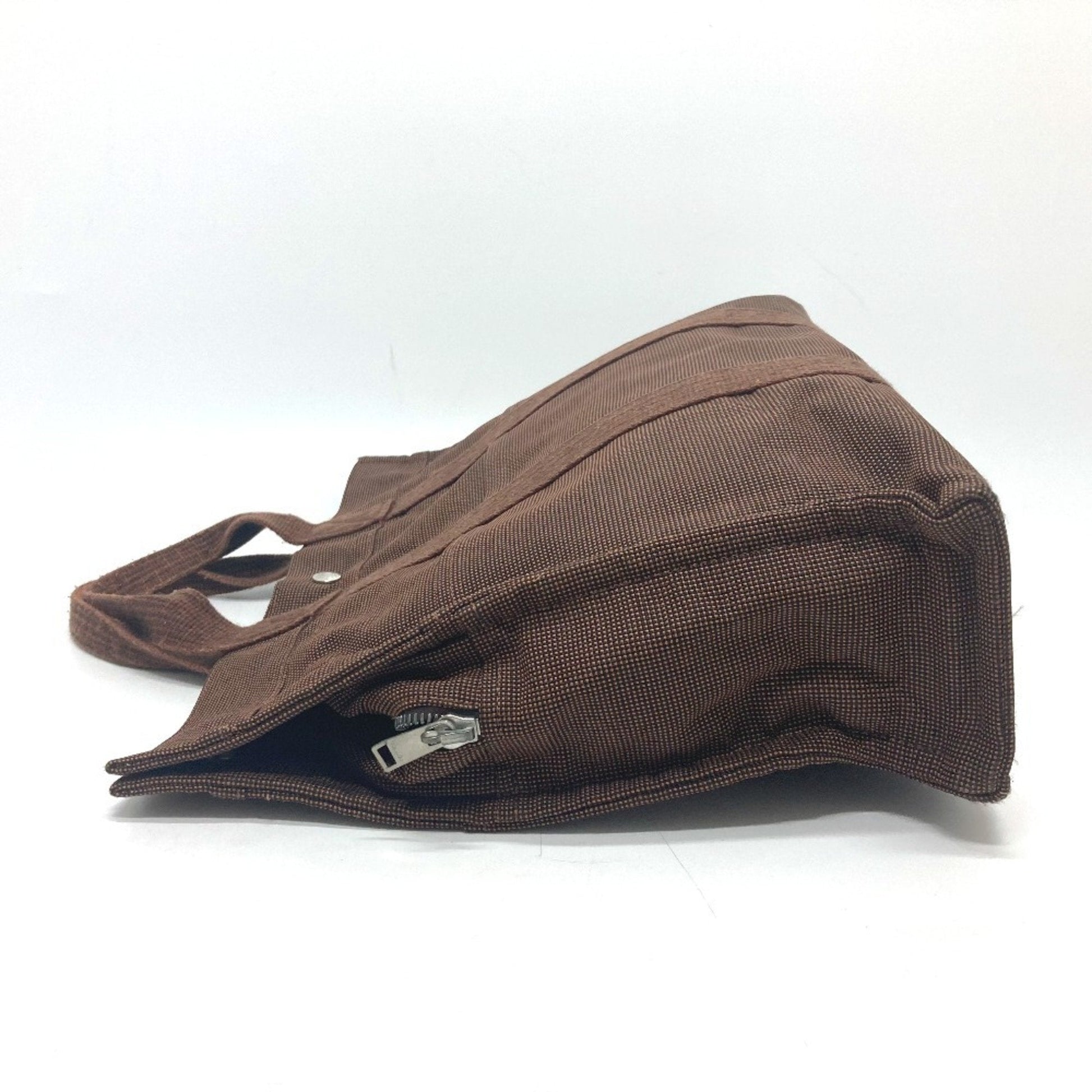Hermes Handbag Tote Bag Canvas Brown