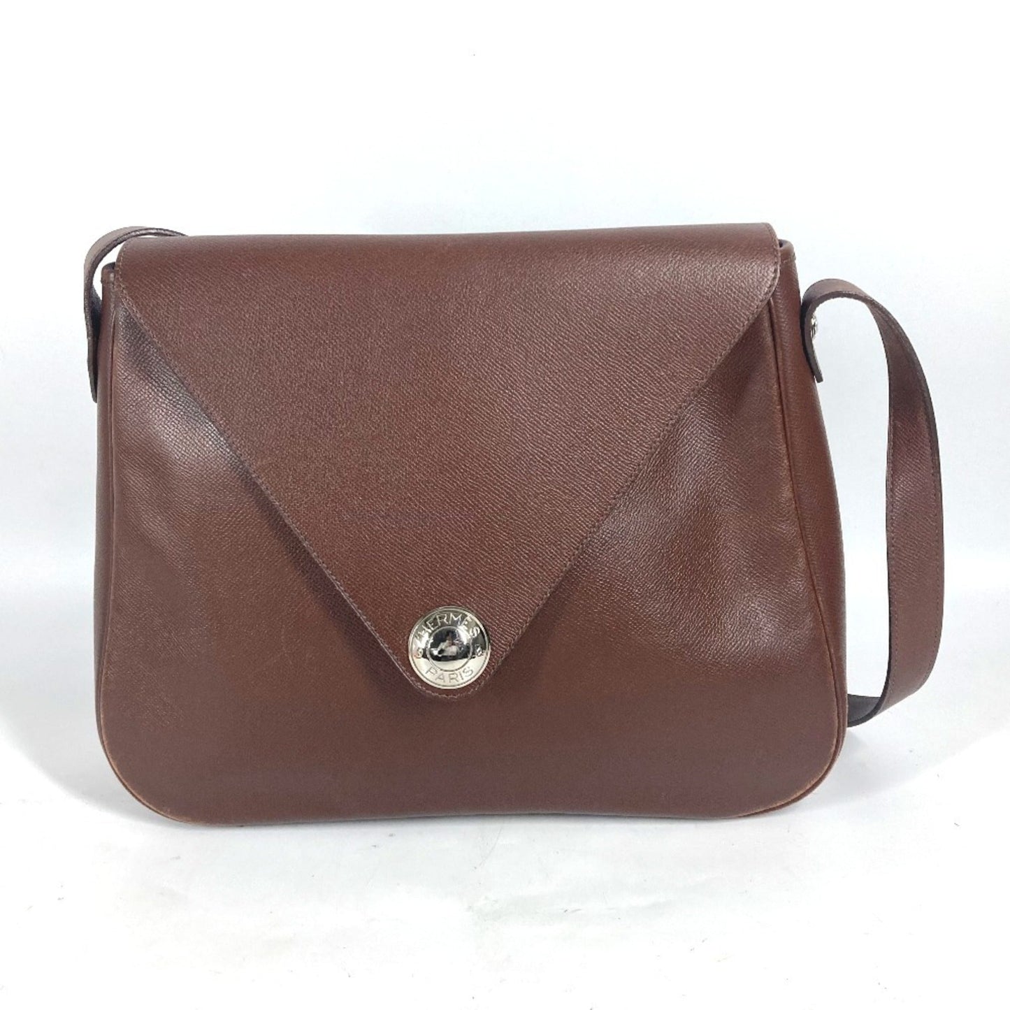 Hermes Shoulder Bag Leather Brown Shoulder Bag 8