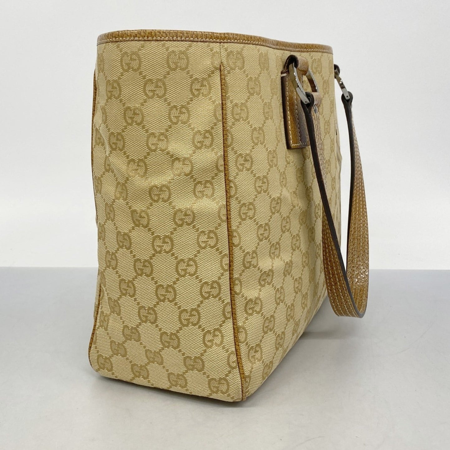 Gucci Beige Brown Canvas Tote Bag