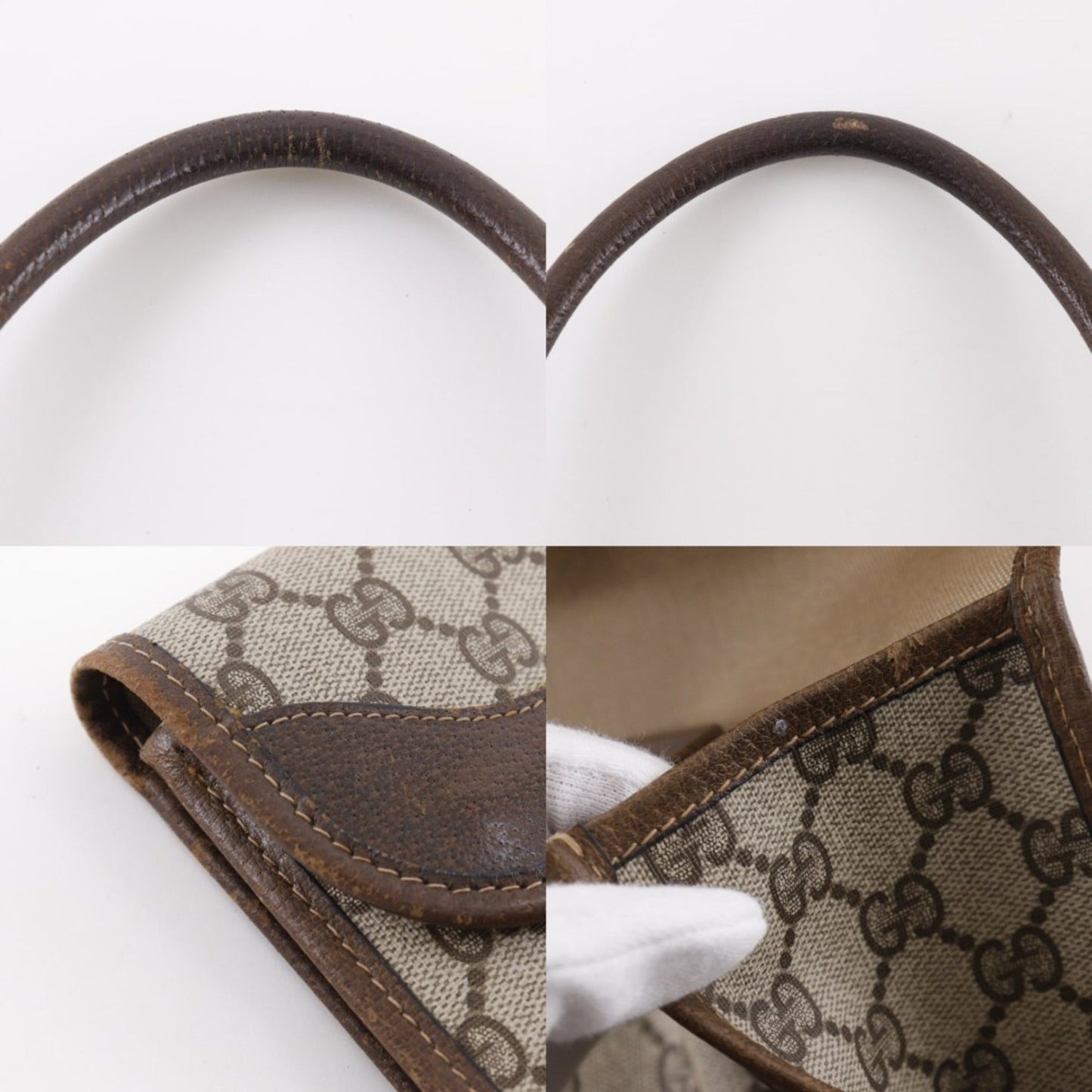Gucci Sherry Line Brown Pvc Handbag