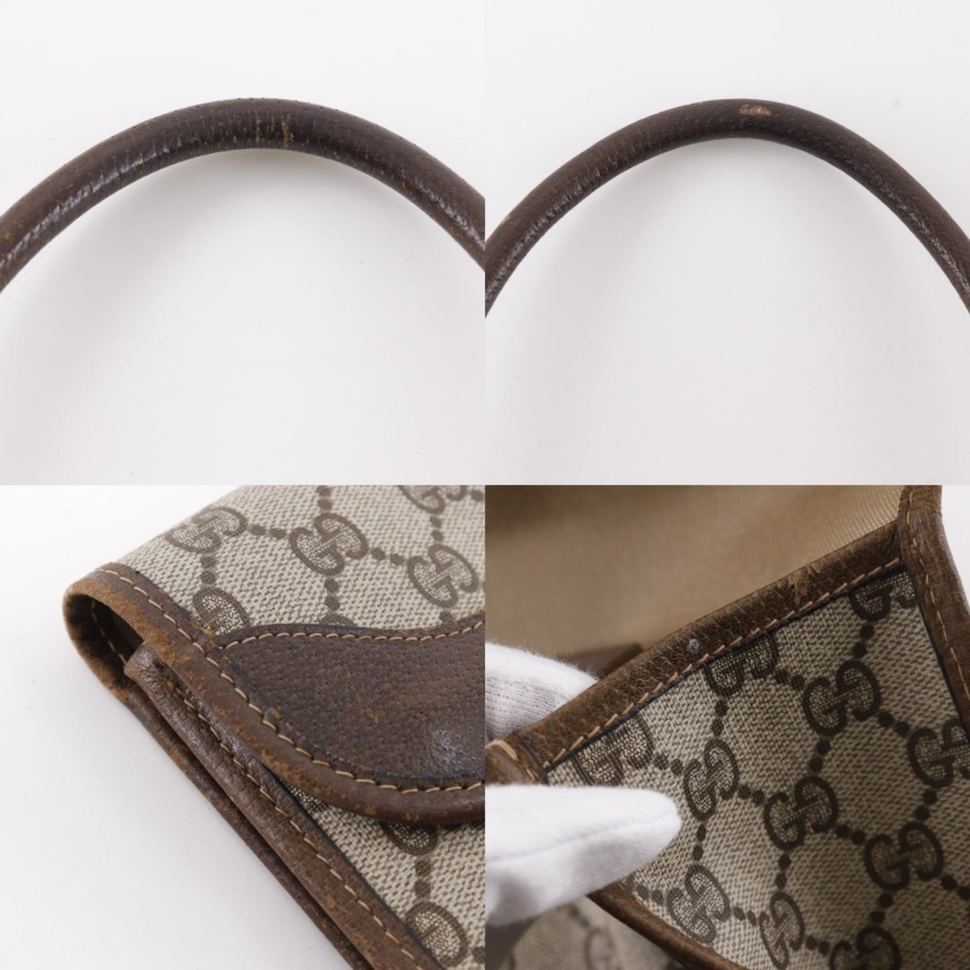 Gucci Sherry Line Brown Pvc Handbag