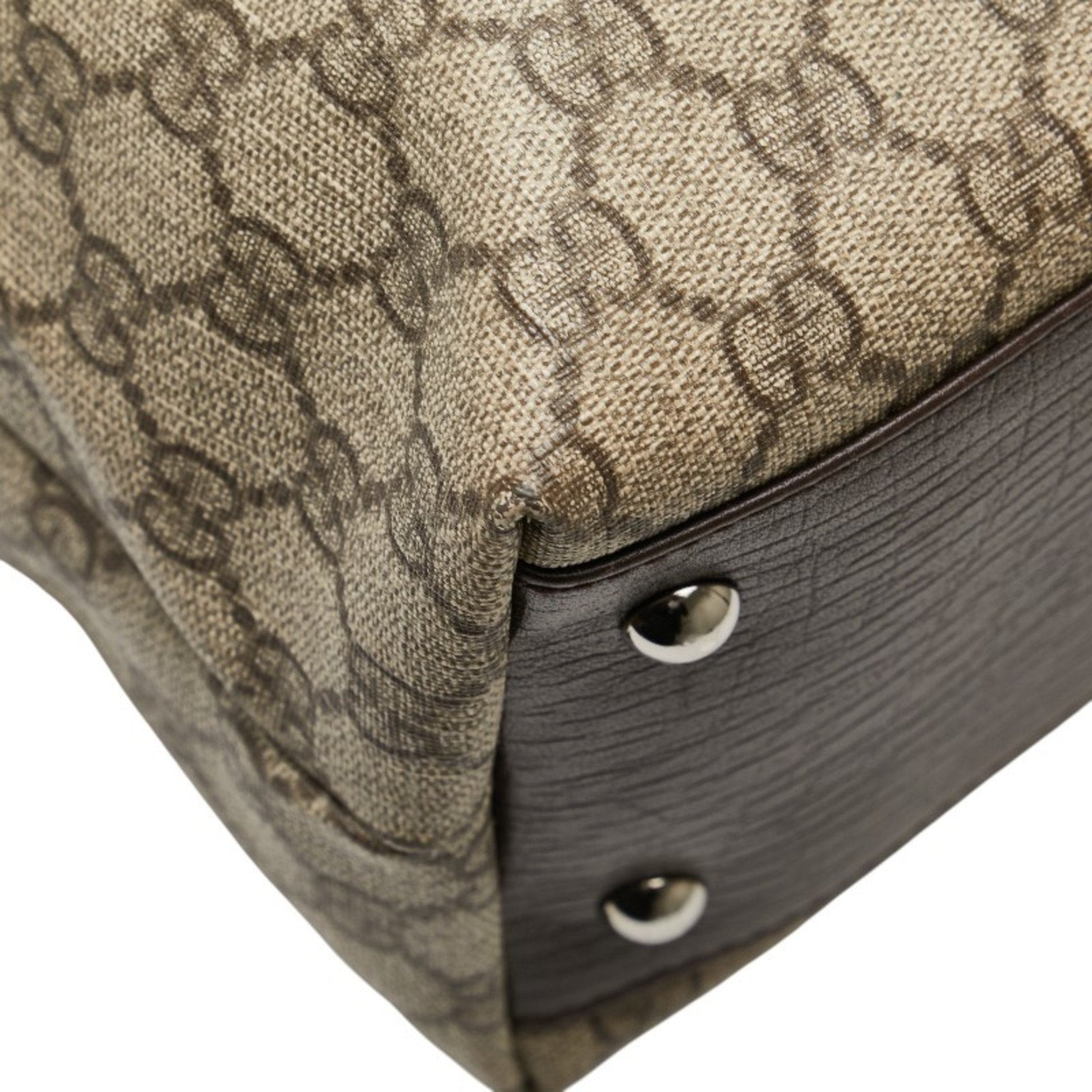 Gucci Beige Brown Pvc Leather Tote Bag