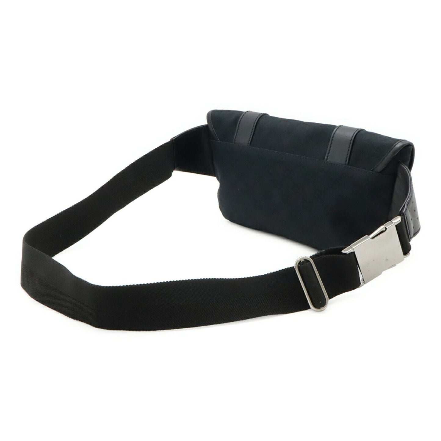 Gucci Black Gg Canvas Leather Pouch Sling Bag