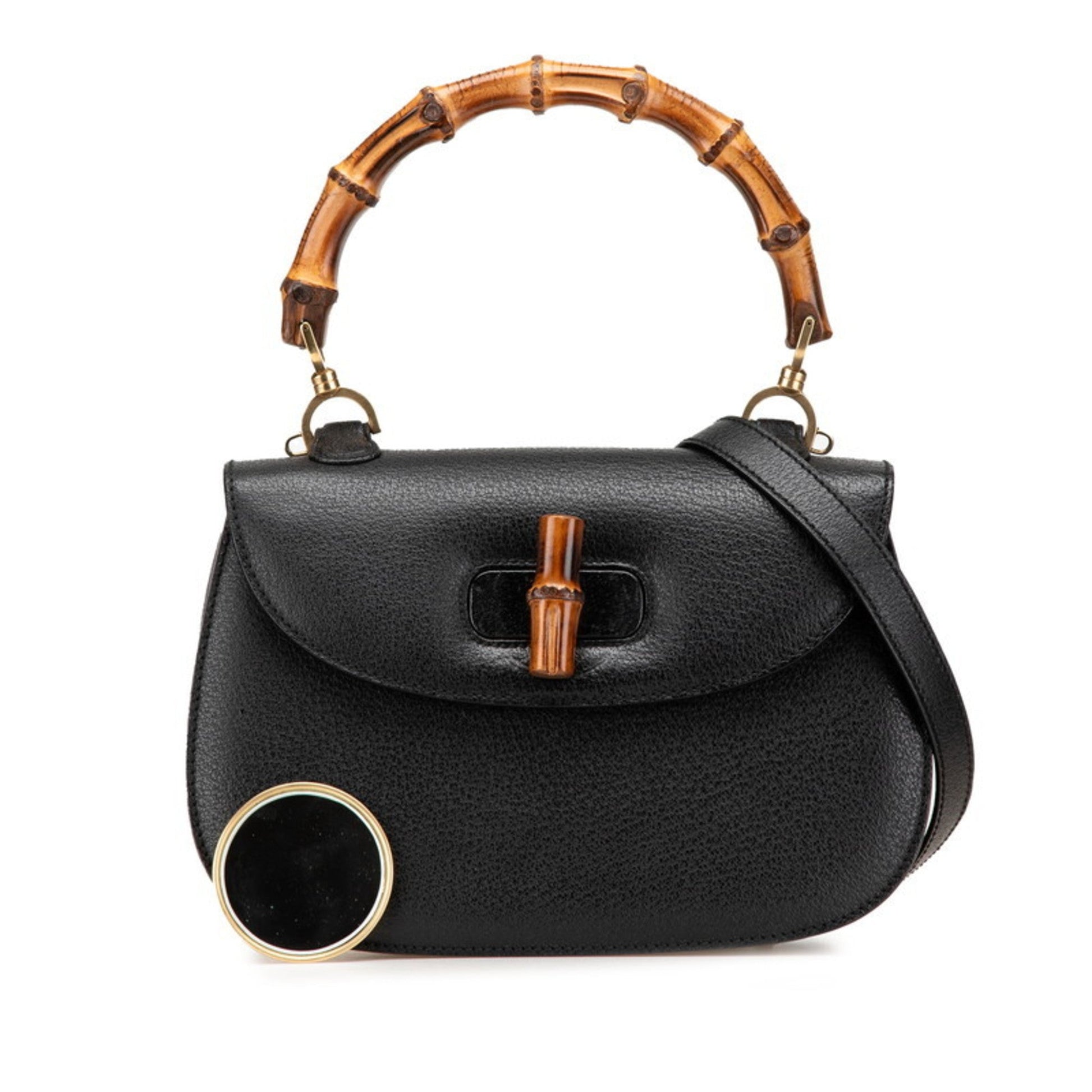 Gucci Black Leather Handbag Shoulder Bag