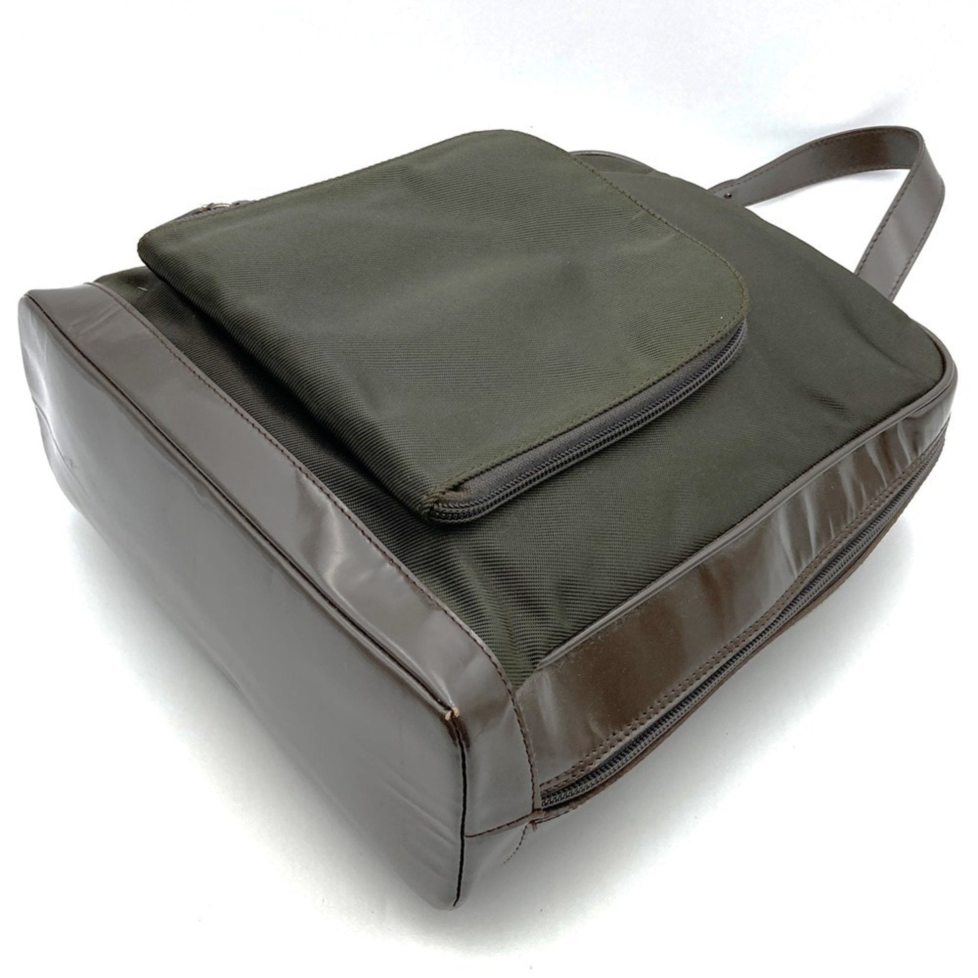 Gucci Brown Leather Nylon Sling Bag