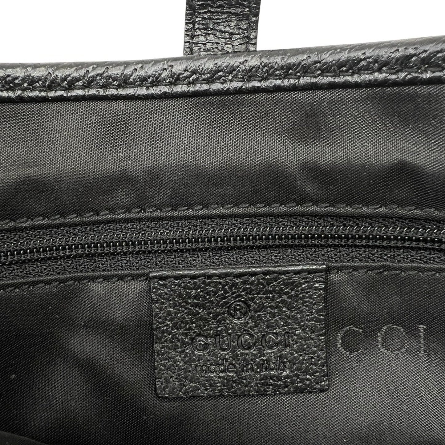 Gucci Black Canvas Leather Handbag