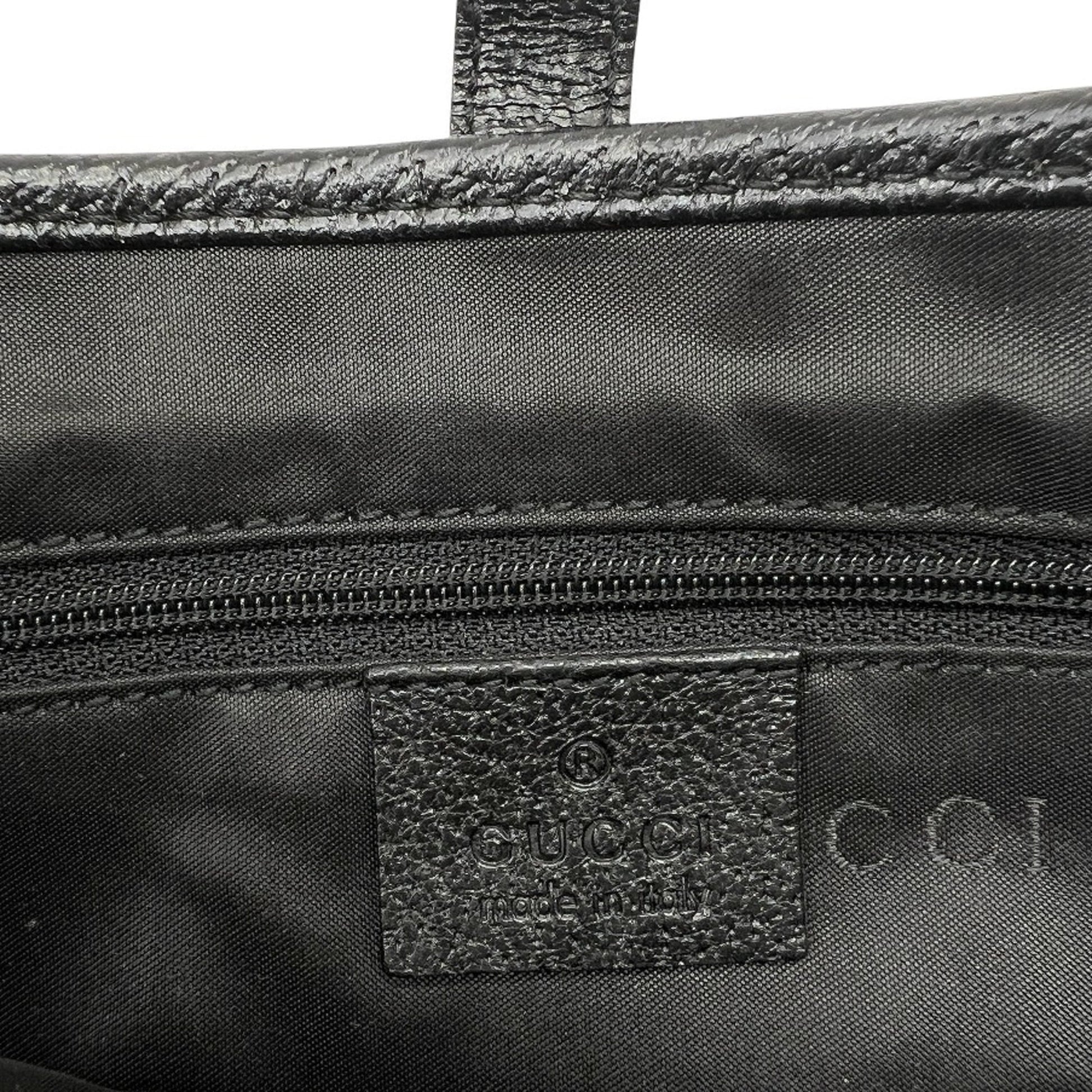 Gucci Black Canvas Leather Handbag