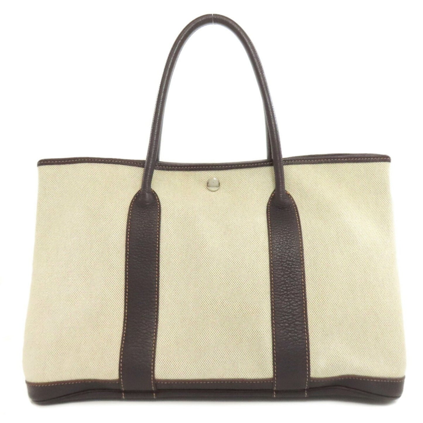 Hermes Garden Marron Toile Negonda Tote Bag Leather
