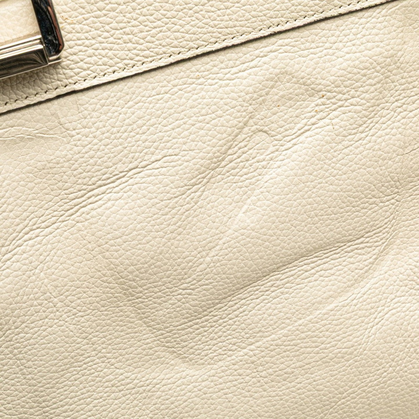 Gucci Gold Silver White Leather Handbag Shoulder Bag