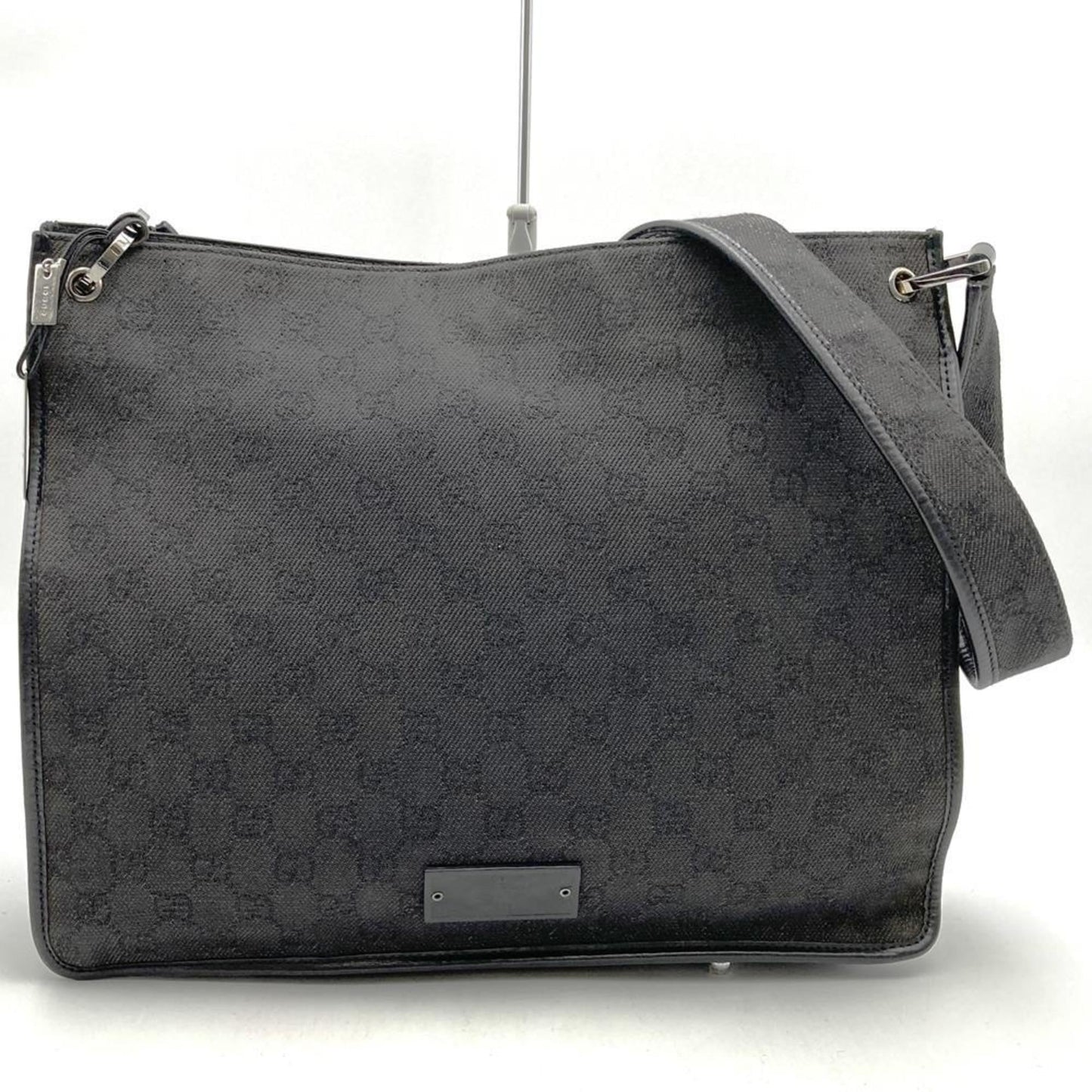 Gucci Black Denim Leather Shoulder Bag