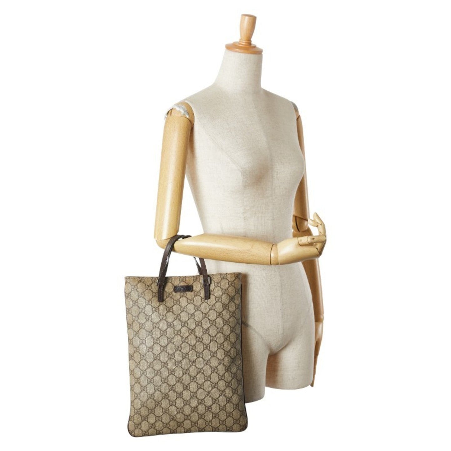 Gucci Brown Pvc Leather Handbag Tote Bag