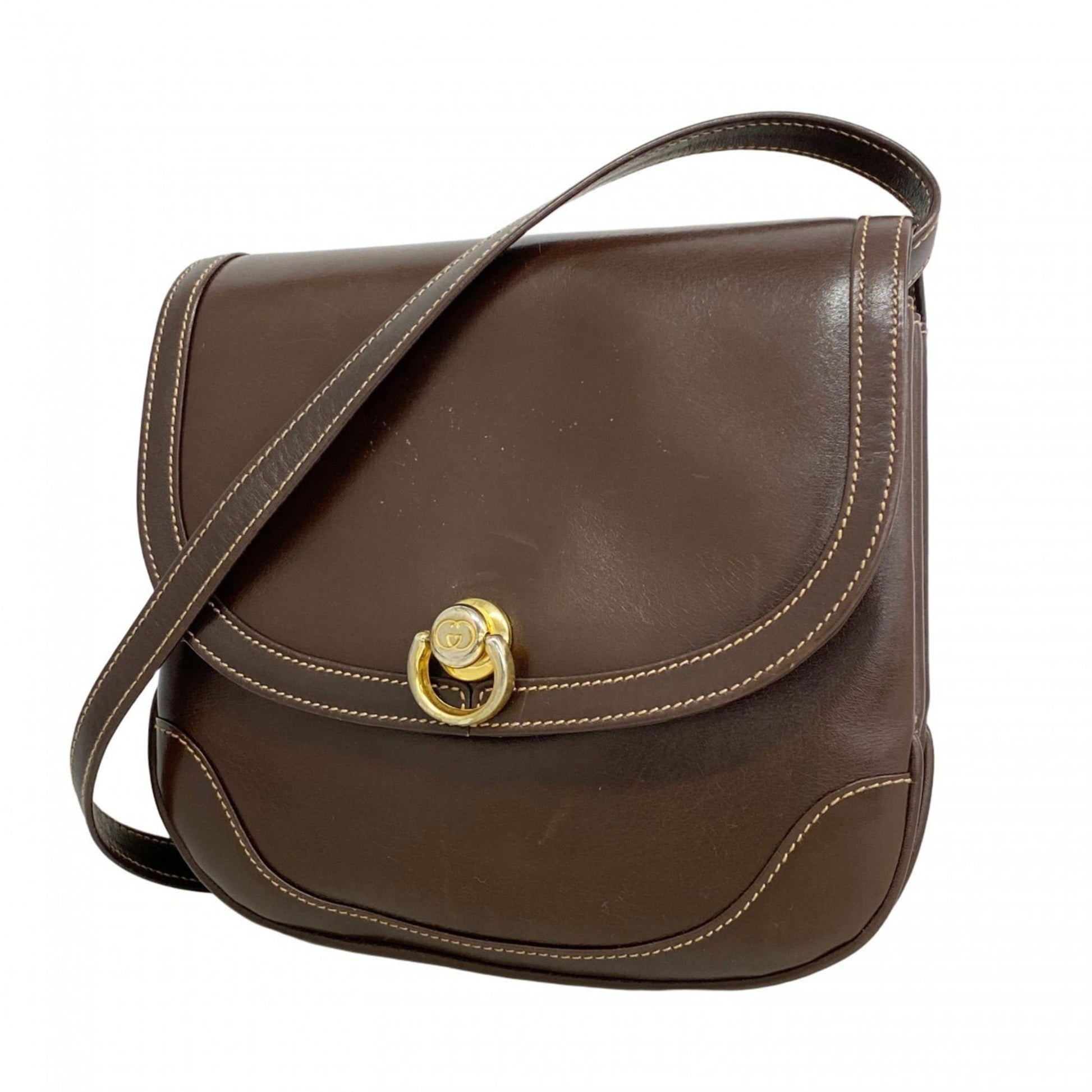 Gucci Brown Leather Shoulder Bag