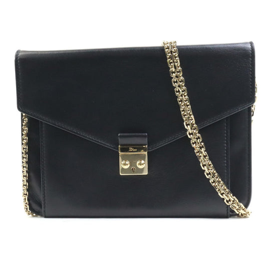 Dior Handbag Christian Clutch Bag 5 Leather Black