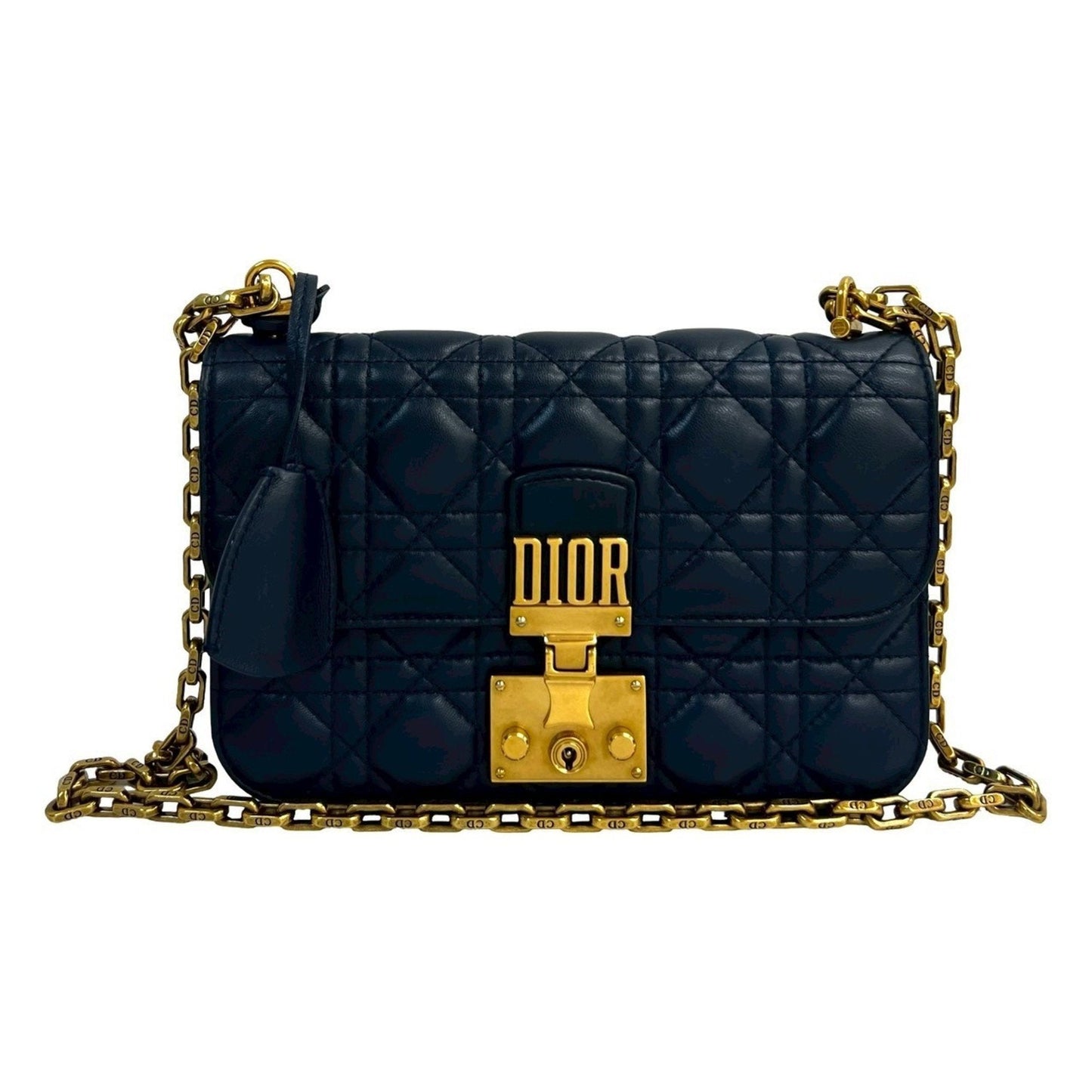 Dior Handbag Christian Shoulder Bag 8 Leather Blue