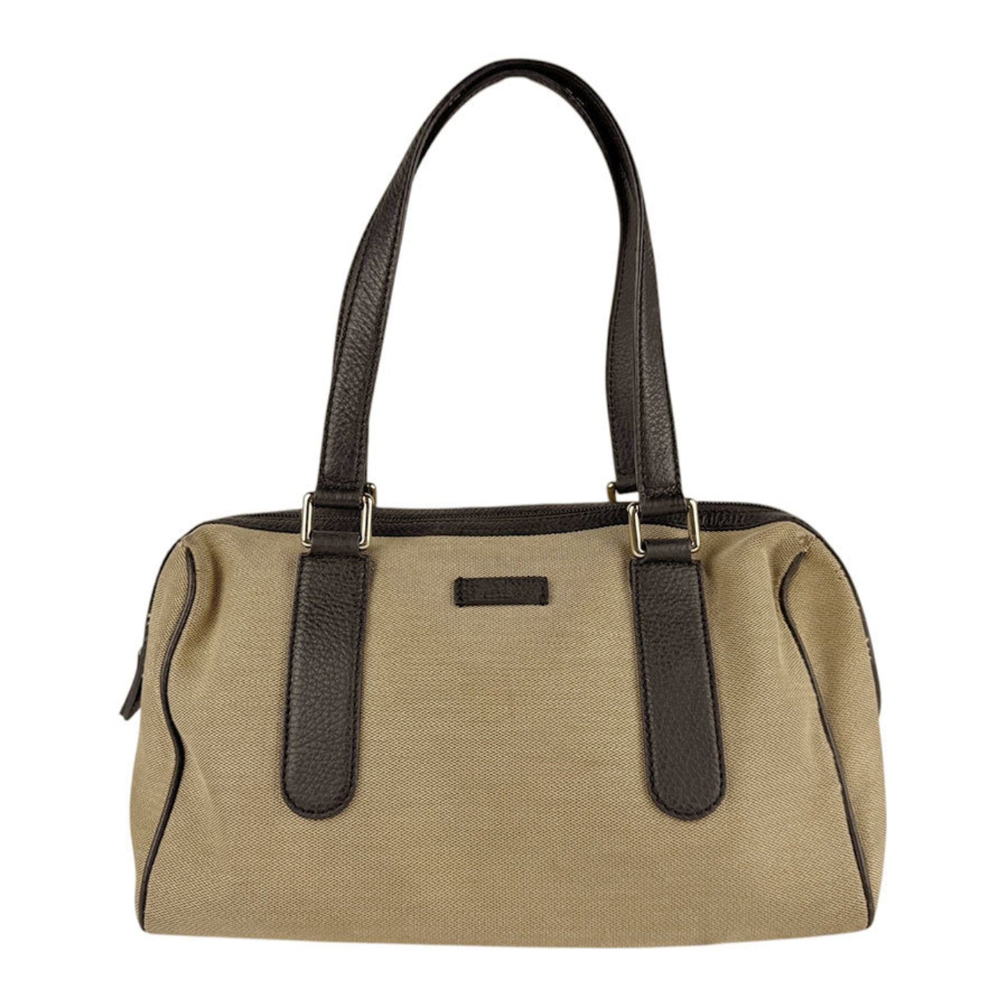 Gucci Brown Canvas Leather Handbag