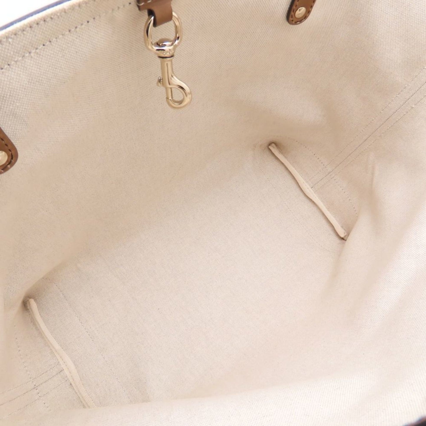 Gucci Gg Canvas Beige Brown Gg Canvas Leather Tote Bag