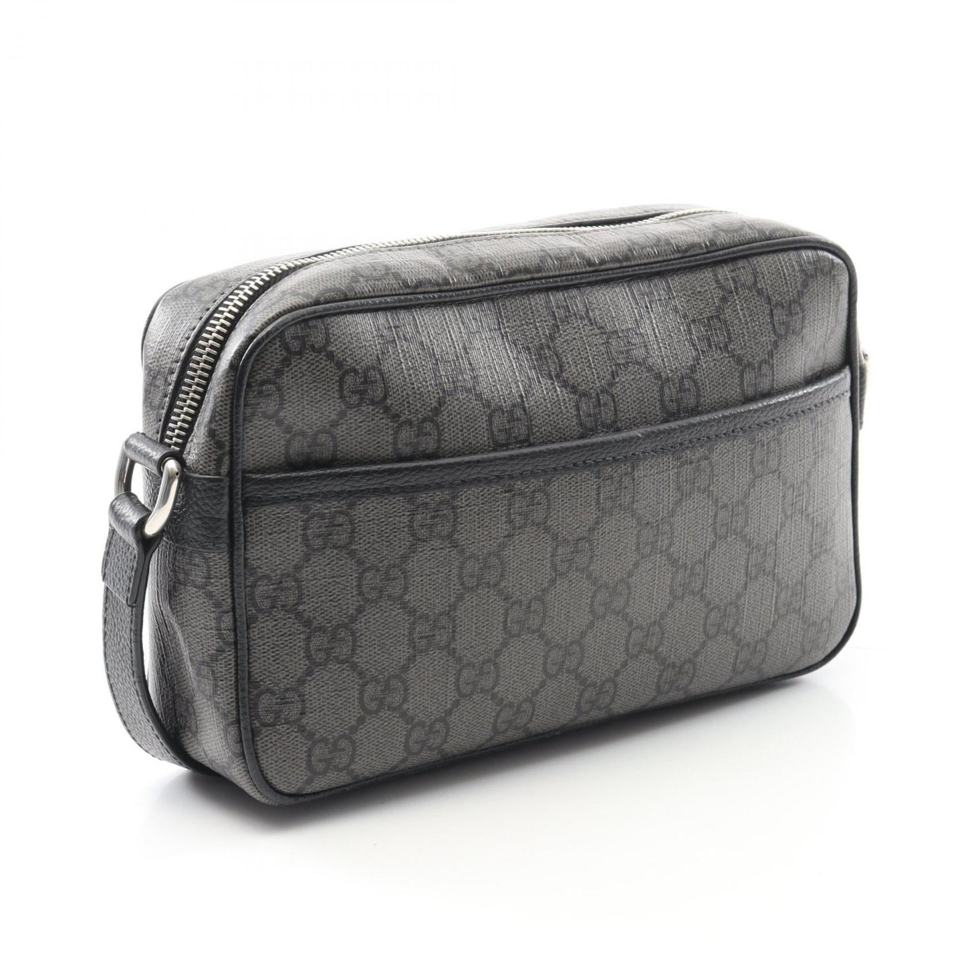 Gucci Black Gray Gg Supreme Shoulder Bag