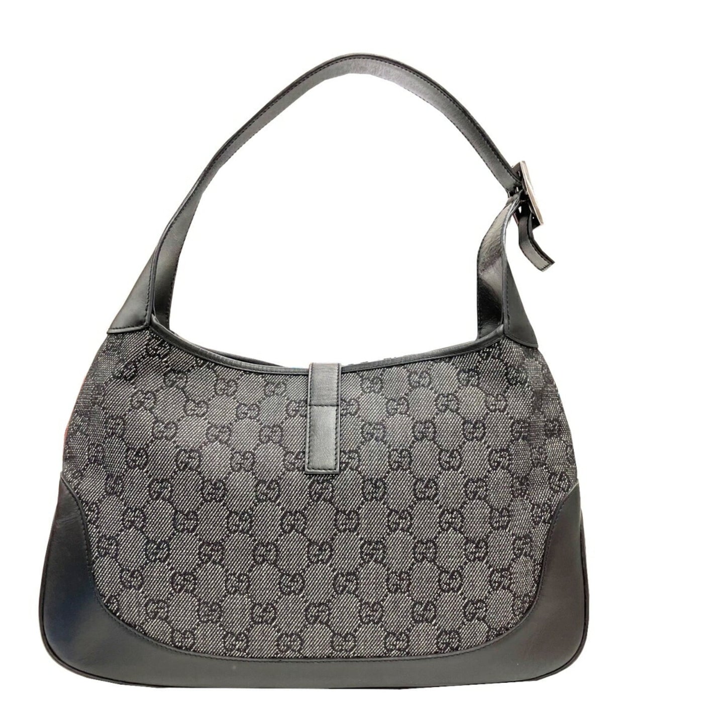 Gucci Black Canvas Leather Handbag