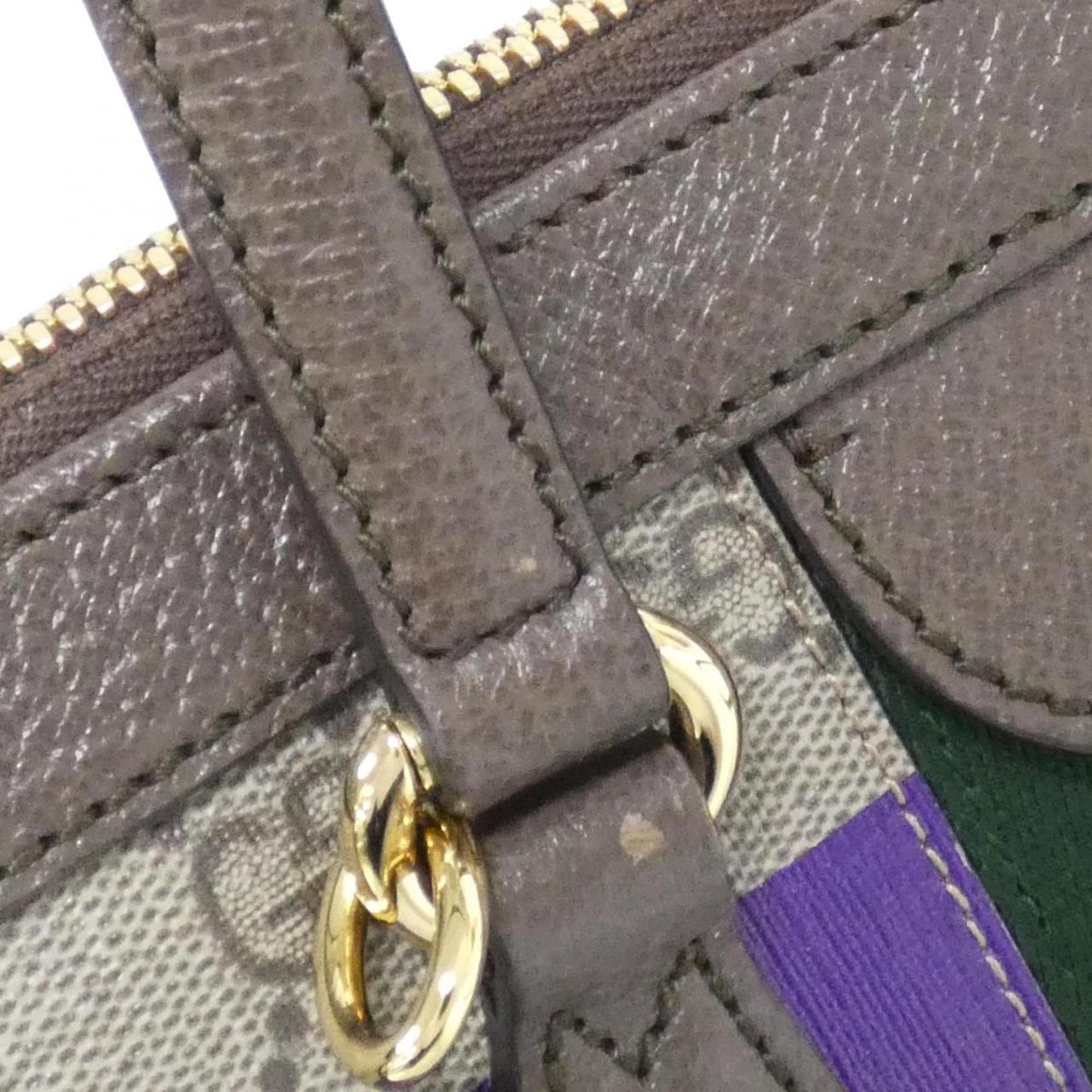 Gucci Beige Brown Multi-Color Gg Supreme Leather Handbag