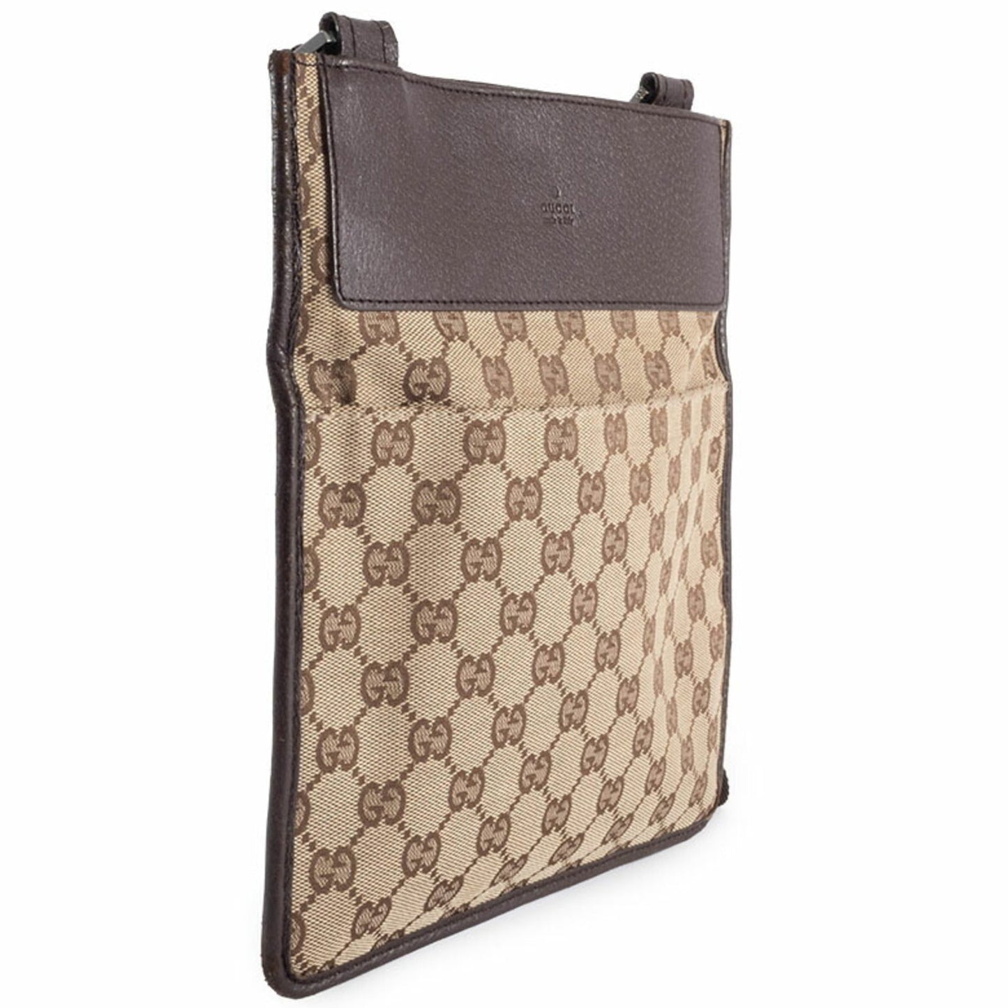 Gucci Gg Canvas Beige Brown Gg Canvas Leather Shoulder Bag