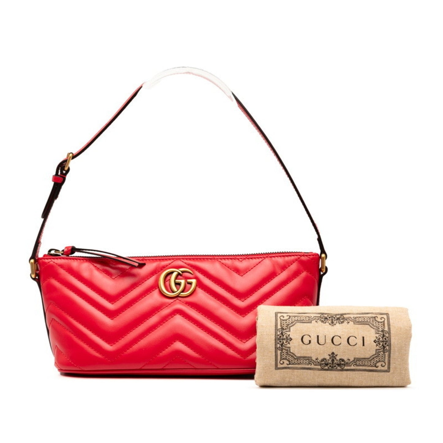 Gucci Red Color Leather Shoulder Bag
