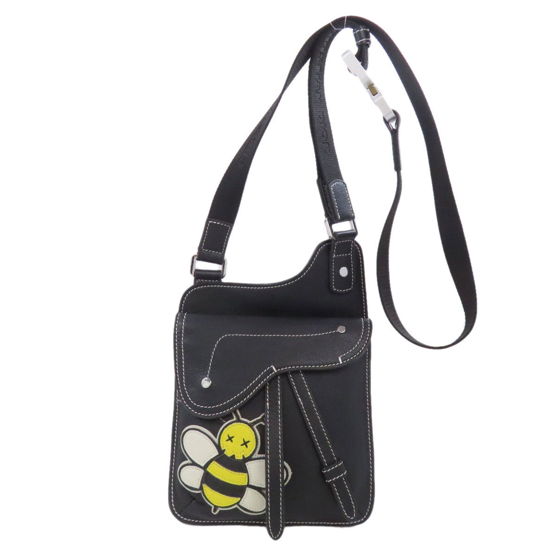 Dior Handbag Christian Shoulder Bag 36 Leather Black