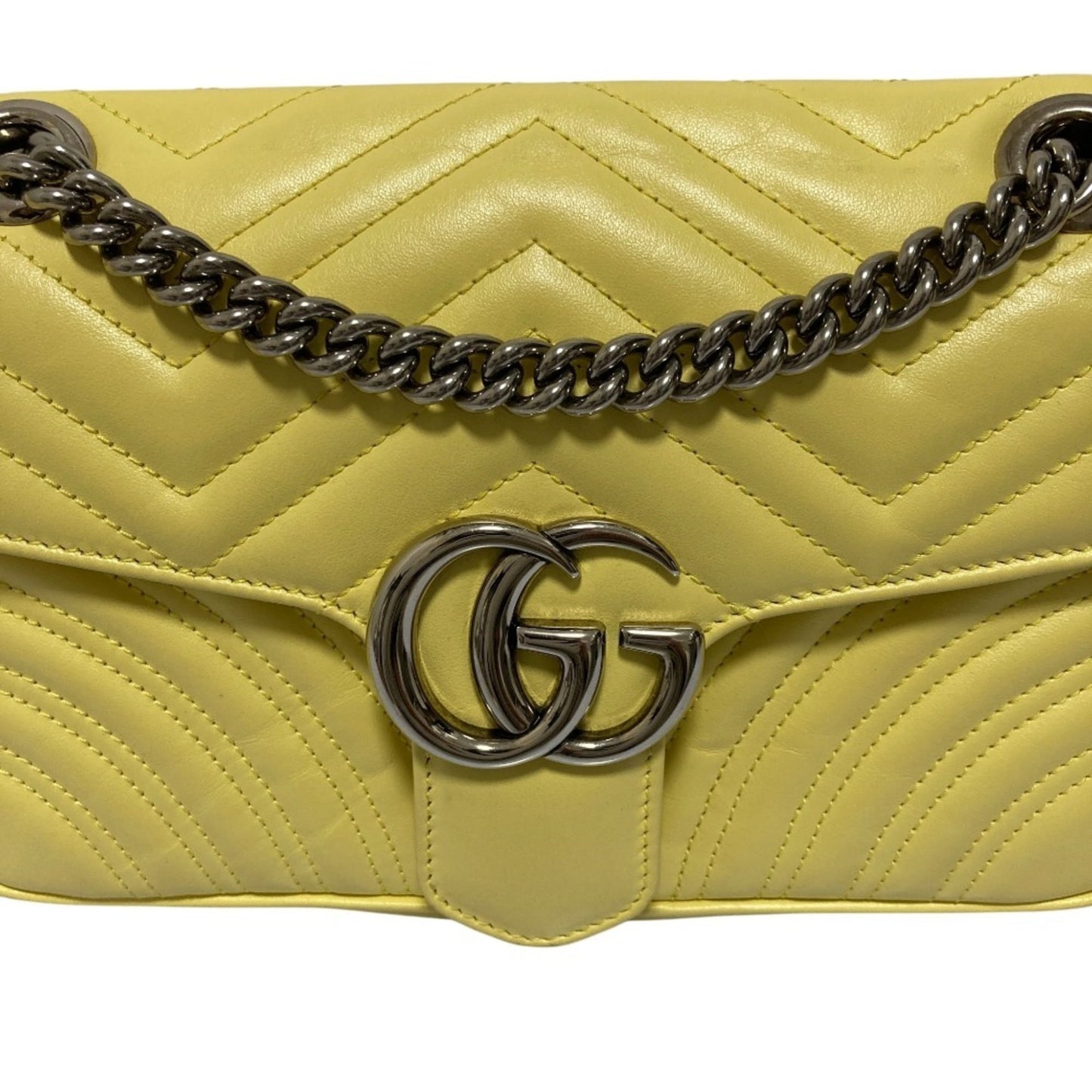 Gucci Yellow Quilting Leather Shoulder Bag