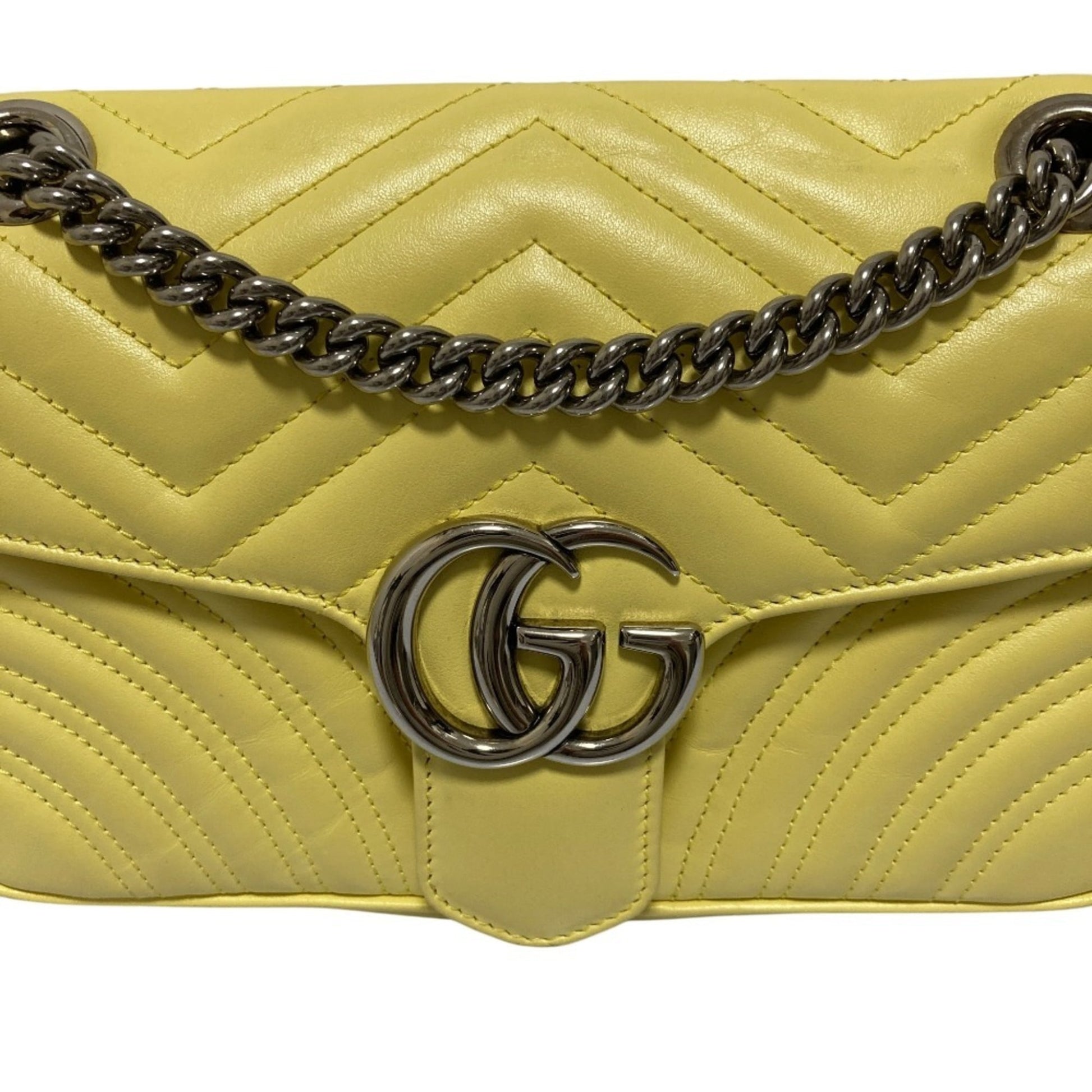Gucci Yellow Quilting Leather Shoulder Bag