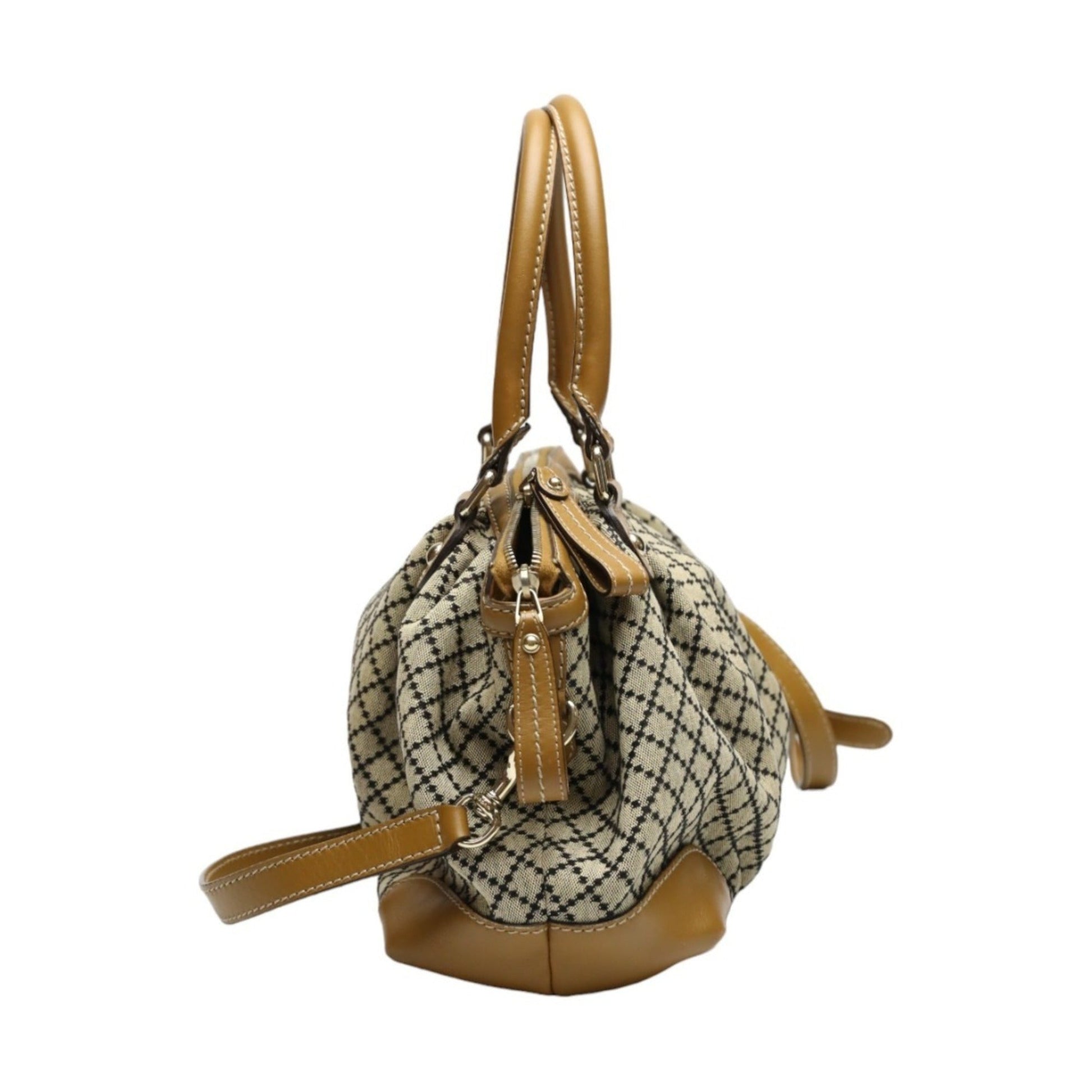 Gucci Beige Brown Canvas Shoulder Bag Tote Bag