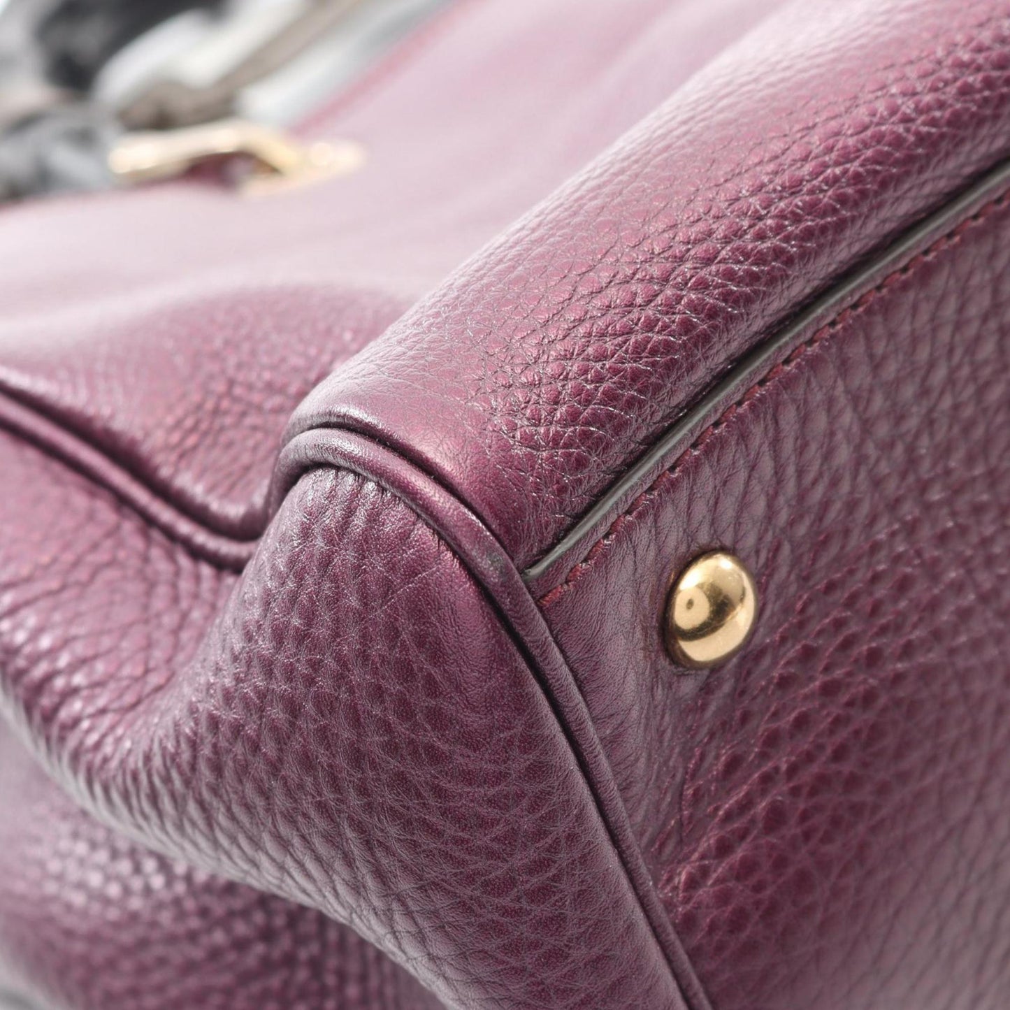 Gucci Purple Leather Tote Bag