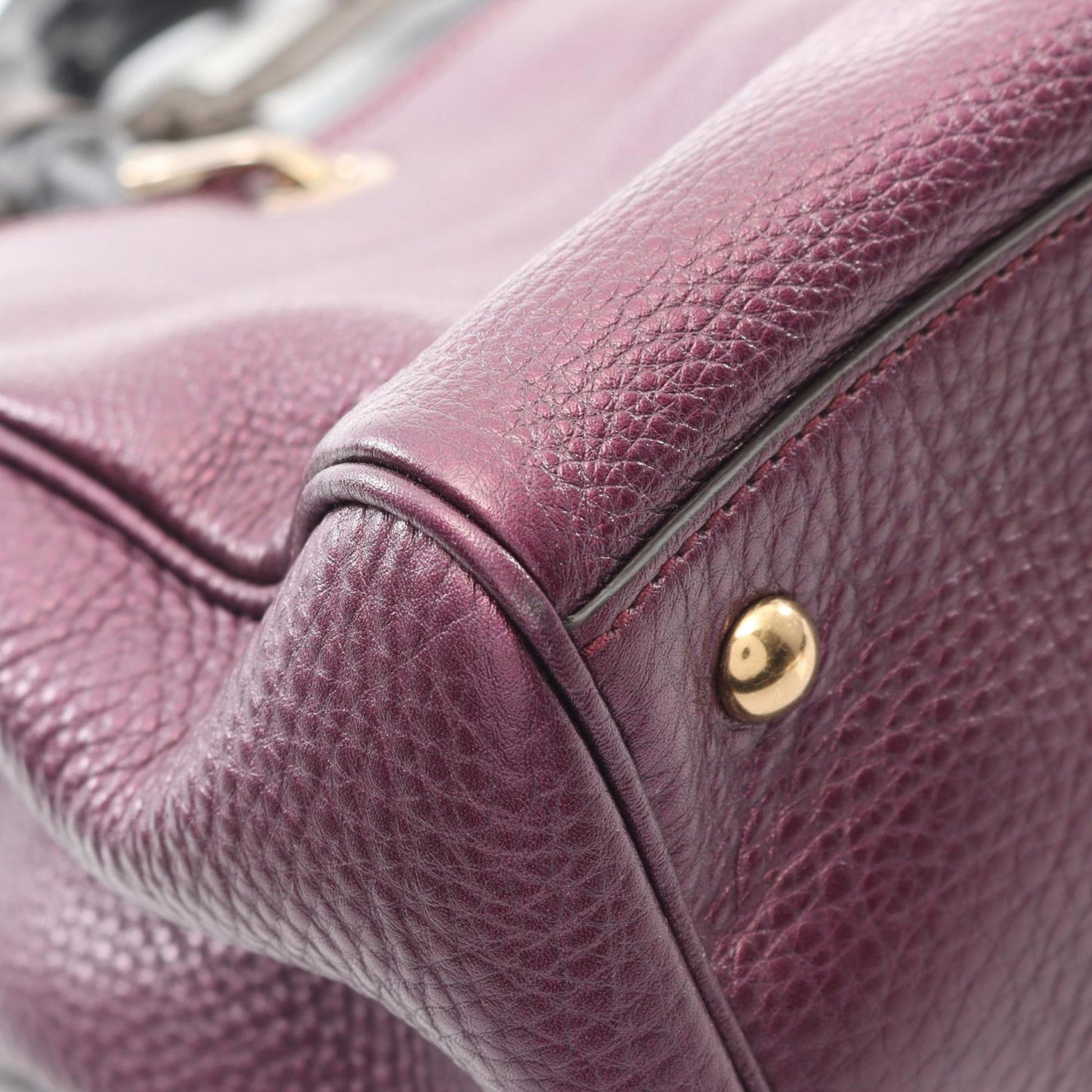 Gucci Purple Leather Tote Bag