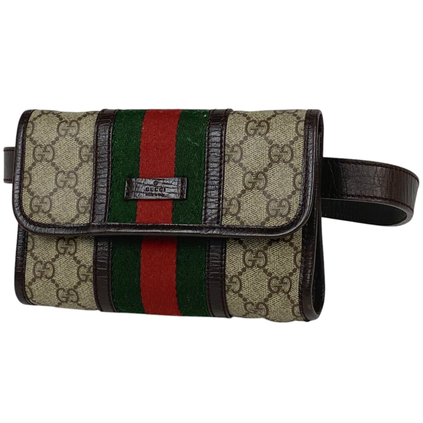 Gucci Brown Coated Canvas Leather Fanny Pack Sling Bag